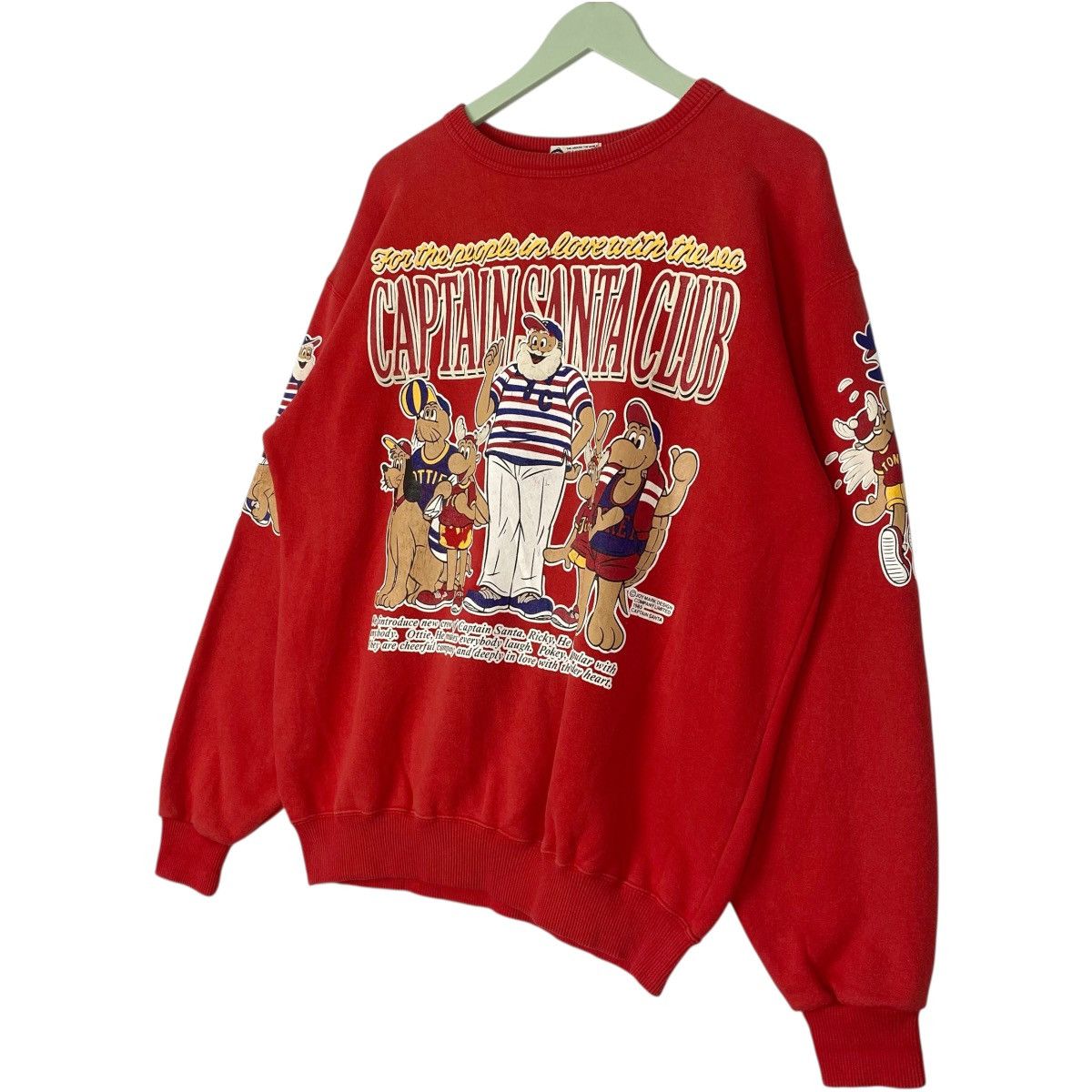 Vintage Vintage 90s Captain Santa Sweatshirt Crewneck Red Size L Size US L / EU 52-54 / 3 - 2 Thumbnail