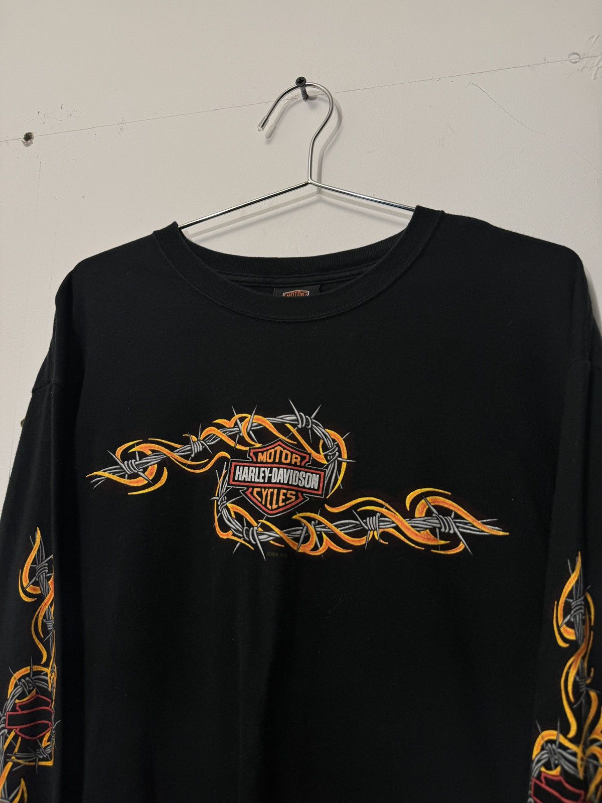 Harley Davidson Vintage Harley Davidson Wire Flame Longsleeve Shirt Size US L / EU 52-54 / 3 - 7 Thumbnail