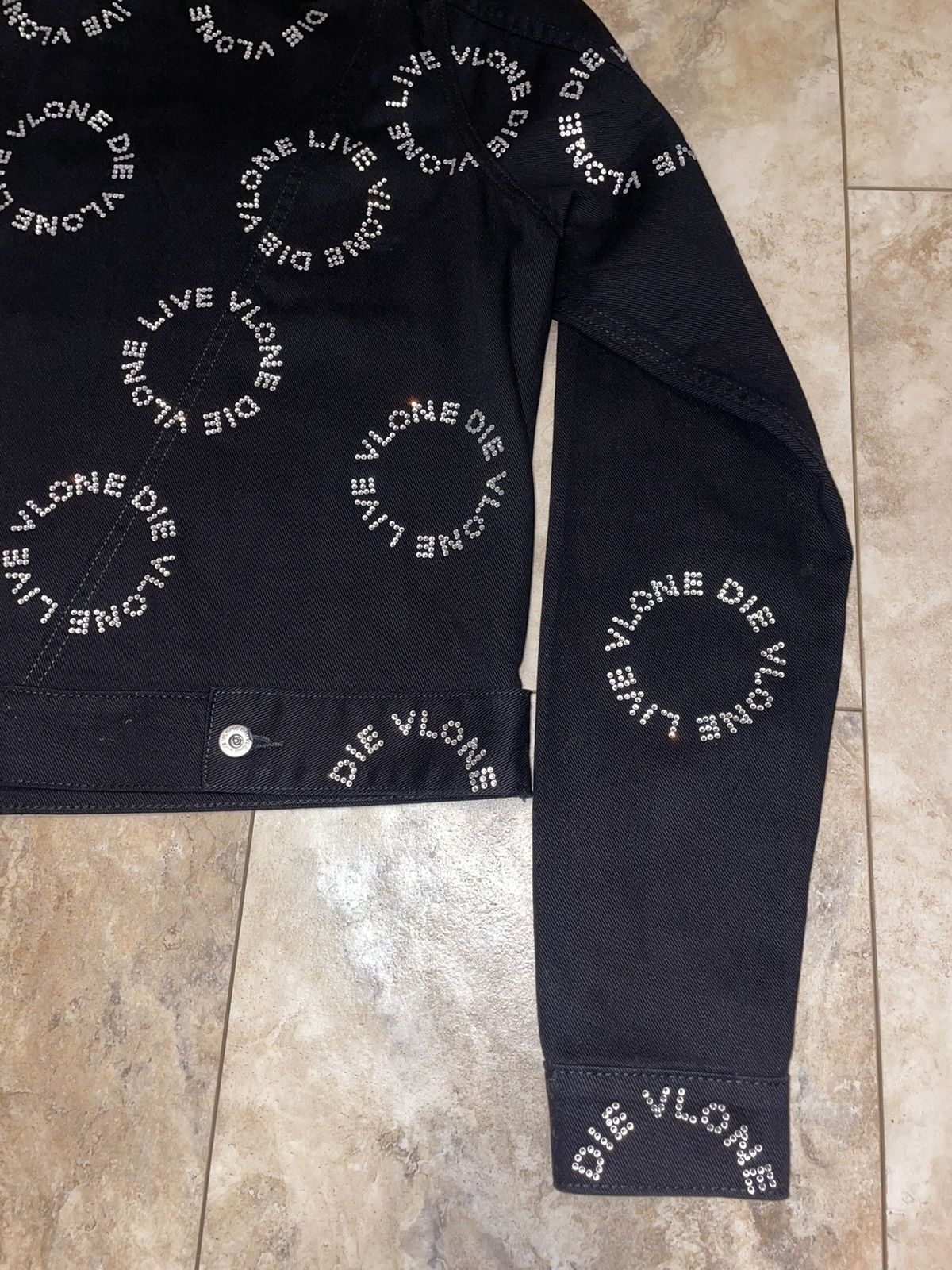 Vlone Vlone LVDV Silver Rhinestone Denim Jacket Black Size Large Size US L / EU 52-54 / 3 - 6 Thumbnail