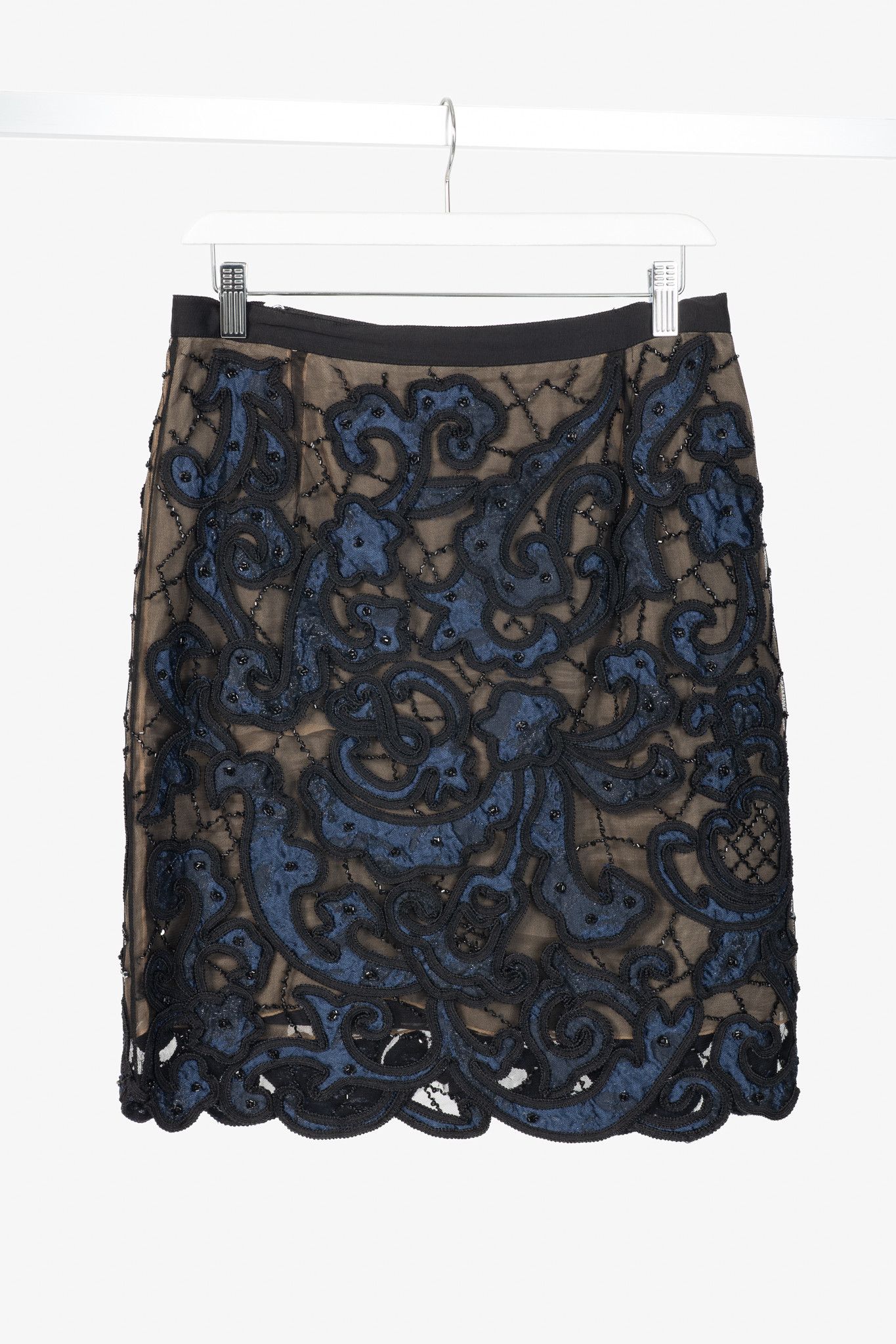 Oscar De La Renta Oscar de la Renta PF14 Beaded Soutache Embroidery Skirt Size 30" / US 8 / IT 44 - 1 Thumbnail