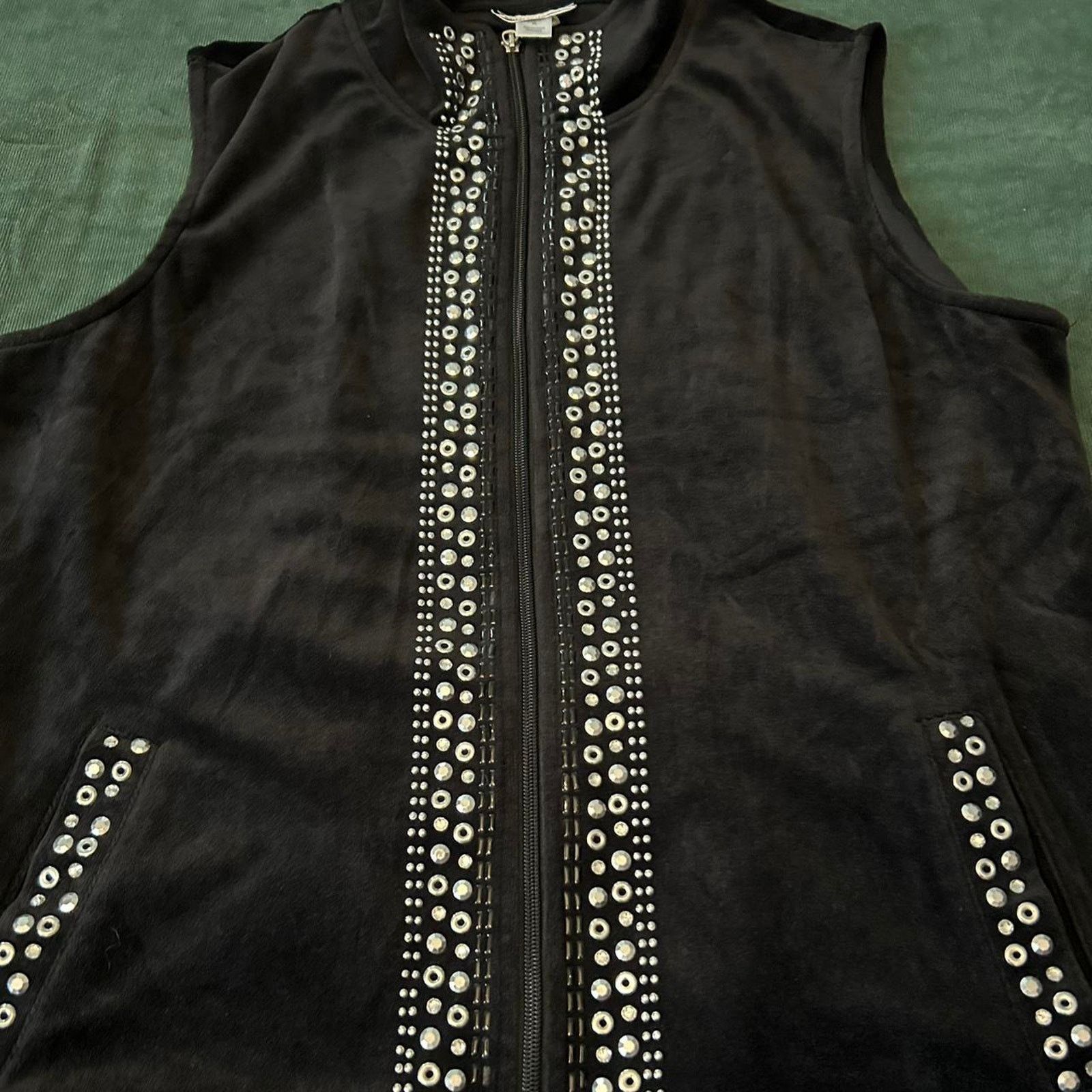 Other Vintage velvet jacket with rhinestones Size XL / US 12-14 / IT 48-50 - 4 Thumbnail