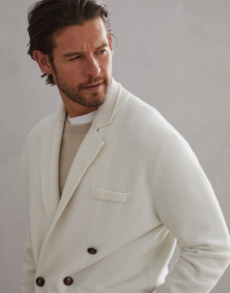 Brunello Cucinelli o1w1db10825 Cashmere Cardigan in White Size US XL / EU 56 / 4 - 2 Thumbnail