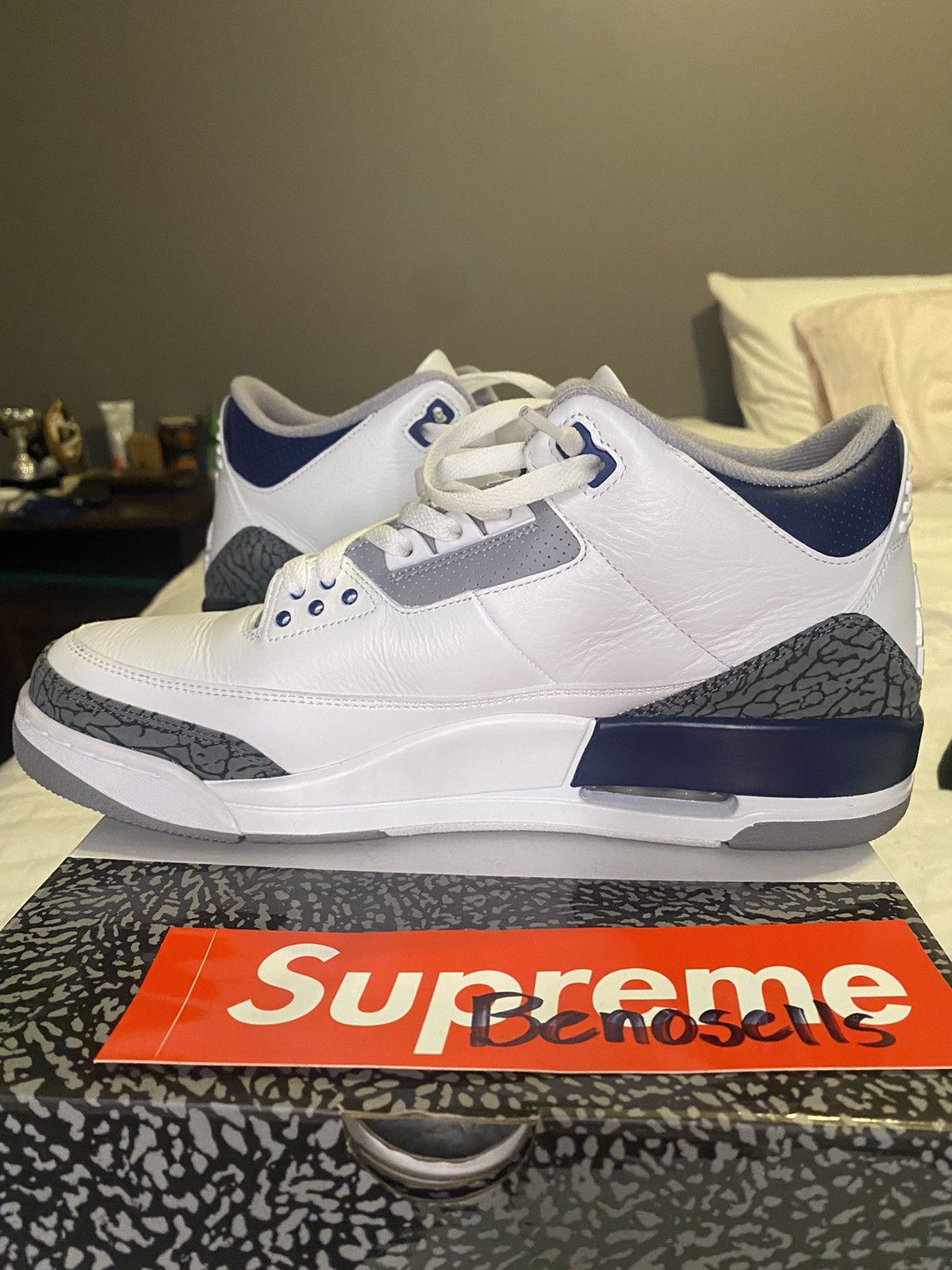 Jordan Brand Jordan 3 Retro “Midnight Navy” Size US 12 / EU 45 - 5 Thumbnail