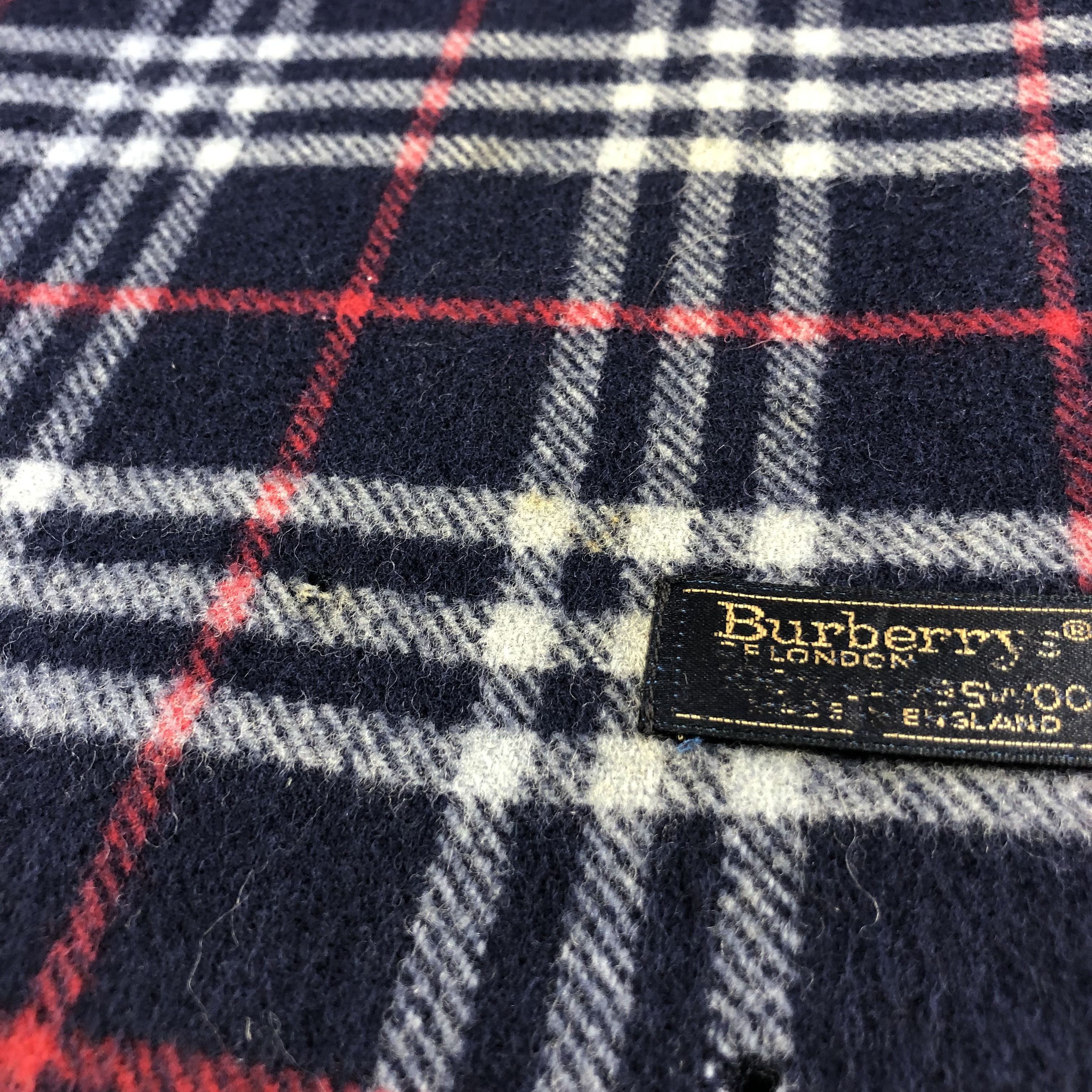 Burberry Burberrys Nova Check Blue Wool Scarf Muffler V900 Size ONE SIZE - 8 Thumbnail