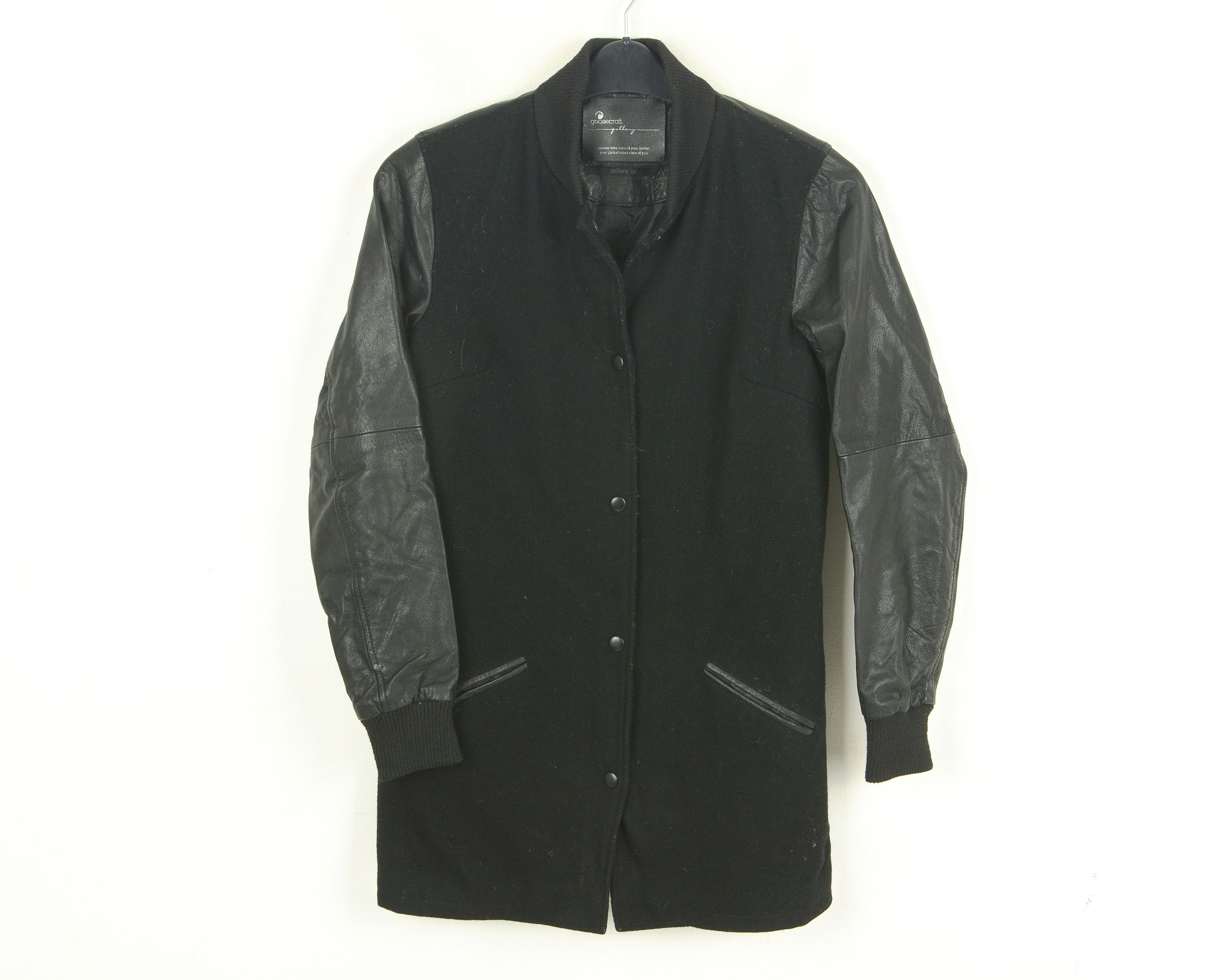 GOOSECRAFT Bomber Women M Varsity Leather Jacket Coat Letterman Size M / US 6-8 / IT 42-44 - 1 Thumbnail
