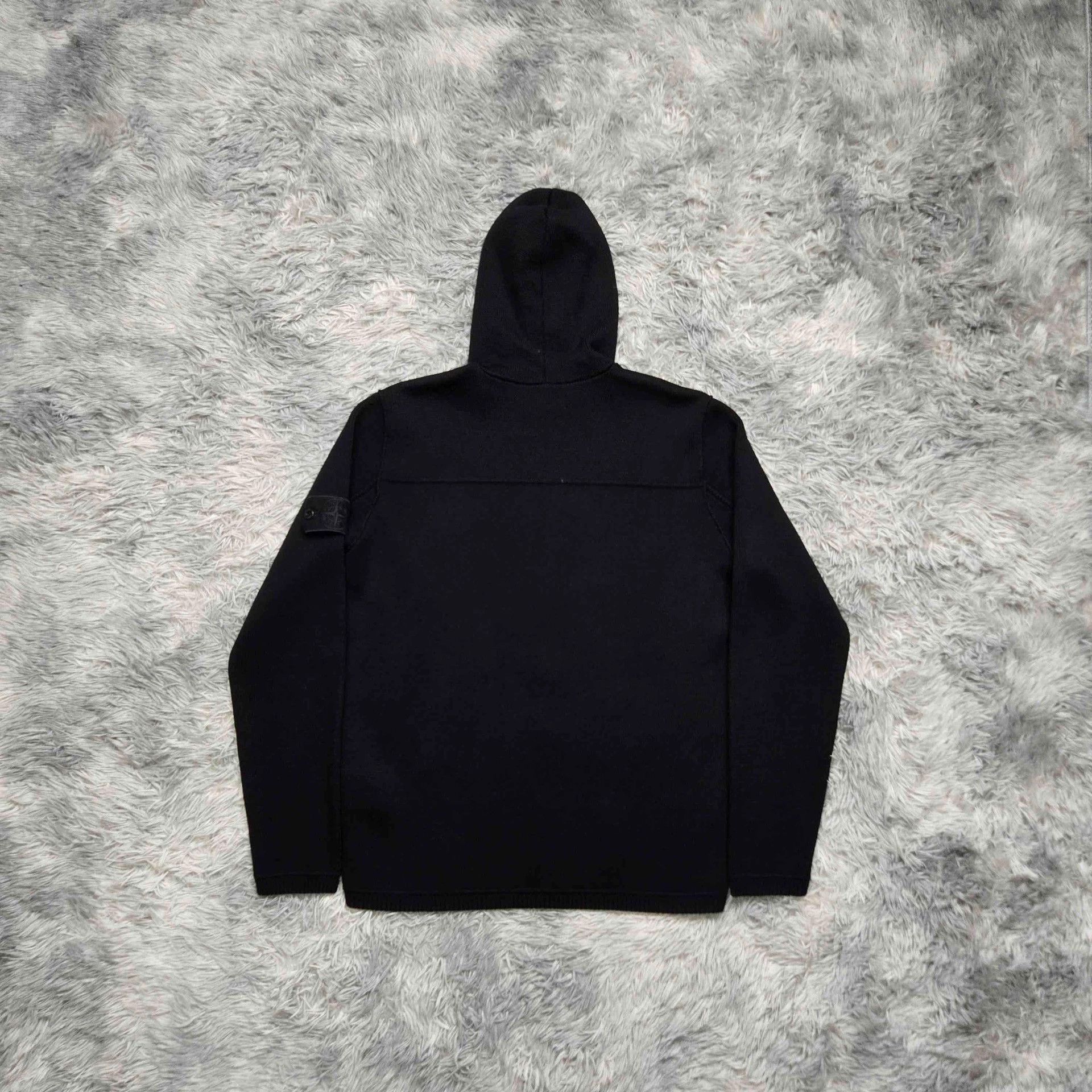 Stone Island stone island black wool zip hoodie sweatshirt Size US L / EU 52-54 / 3 - 2 Thumbnail