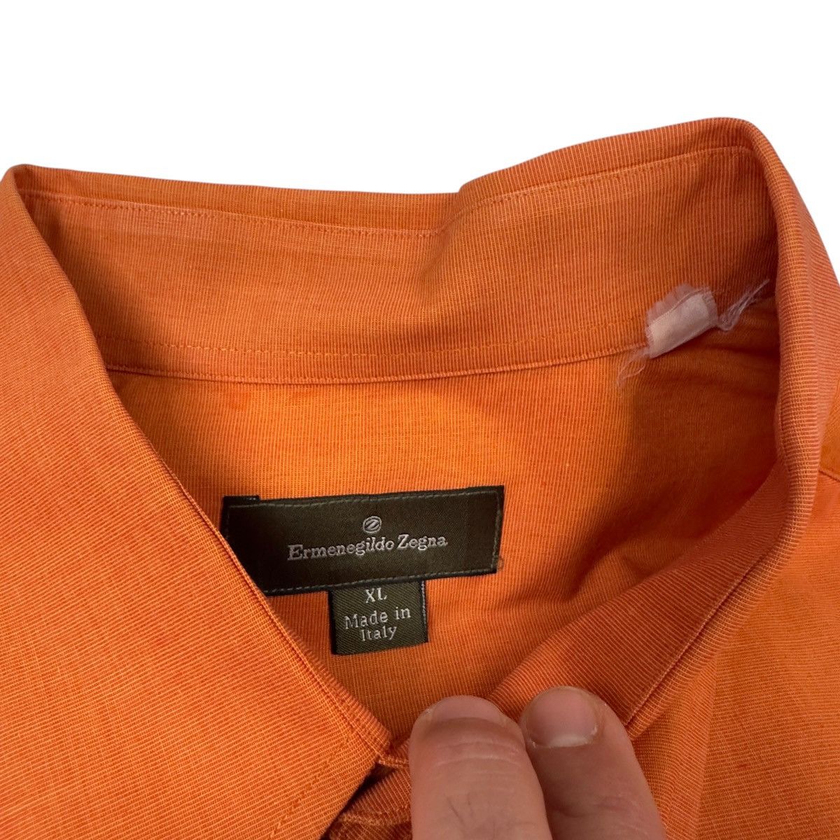 Ermenegildo Zegna Ermenegildo Zegna Orange XL Button Down Shirt Made In Italy Size US XL / EU 56 / 4 - 2 Thumbnail