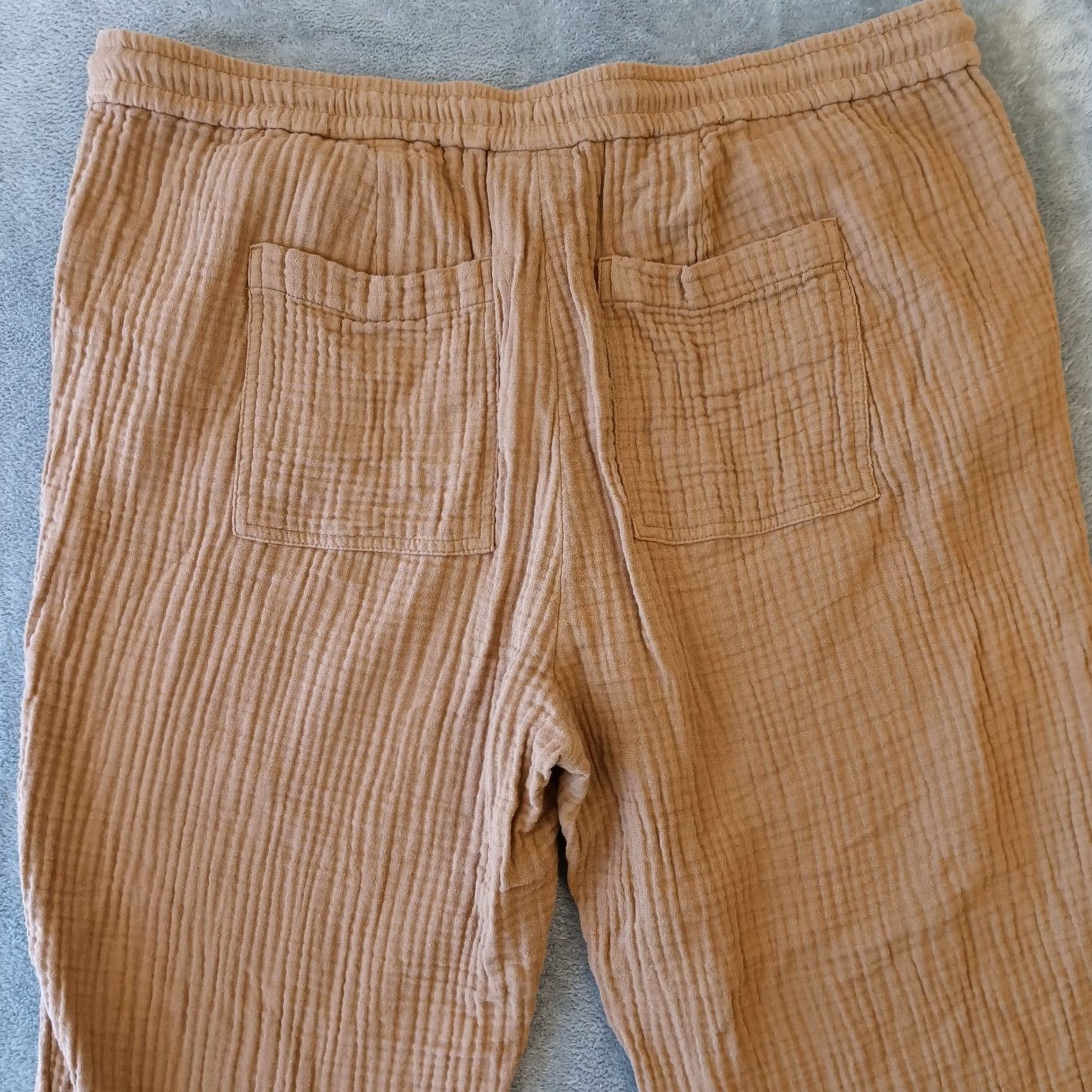 J. Jill J. Jill Ankle Pants Womens PXL Petite Brown Seersucker Drawstring Pockets 36x24 Size 40" / US 18 - 7 Thumbnail