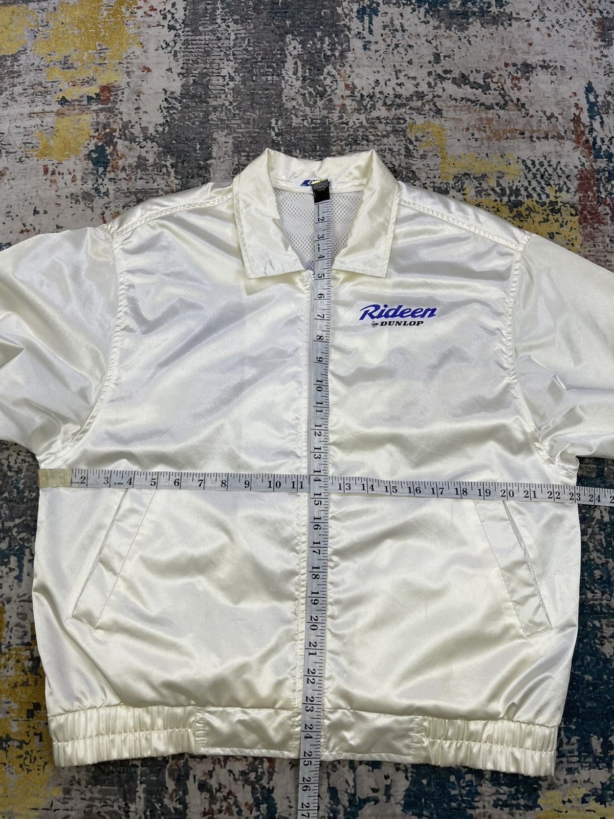 Vtg Dunlop Racing Staff Rideen Nylon Zipper Jacket