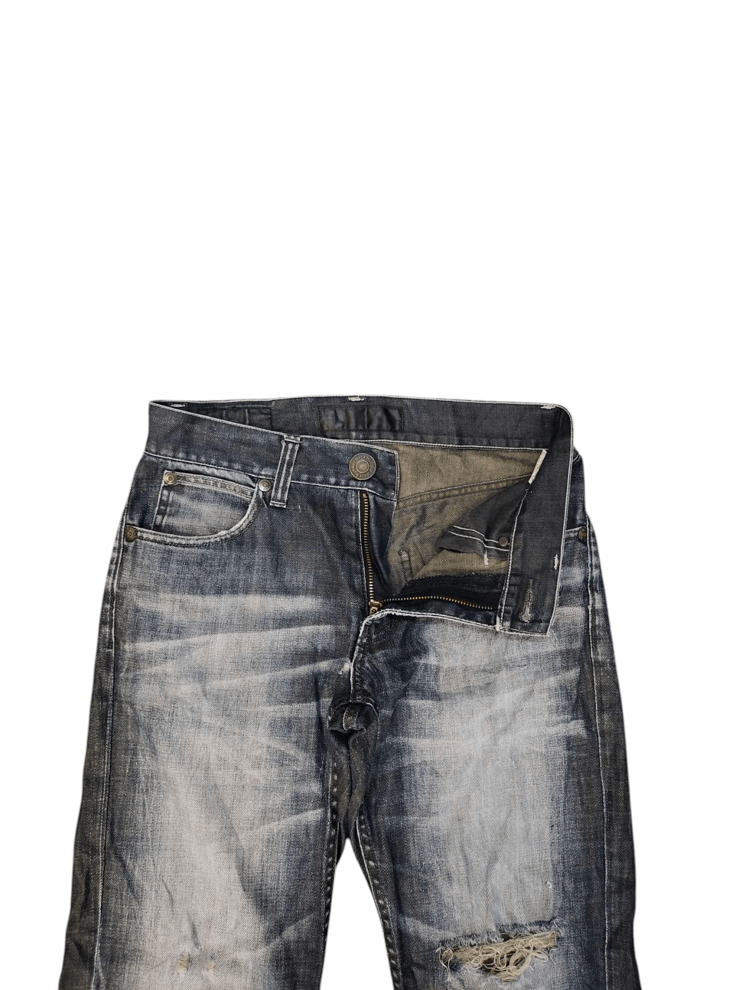 Hysteric Glamour × Undercover Vintage Y2k Back Number Japan Clawmark Distress Faded Jeans Size US 30 / EU 46 - 7 Thumbnail