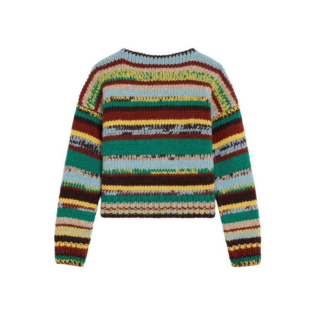 Celine CELINE $2000 Green/Multicolor Wool Sweater New & Authentic ( Size XS / US 0-2 / IT 36-38 - 2 Thumbnail