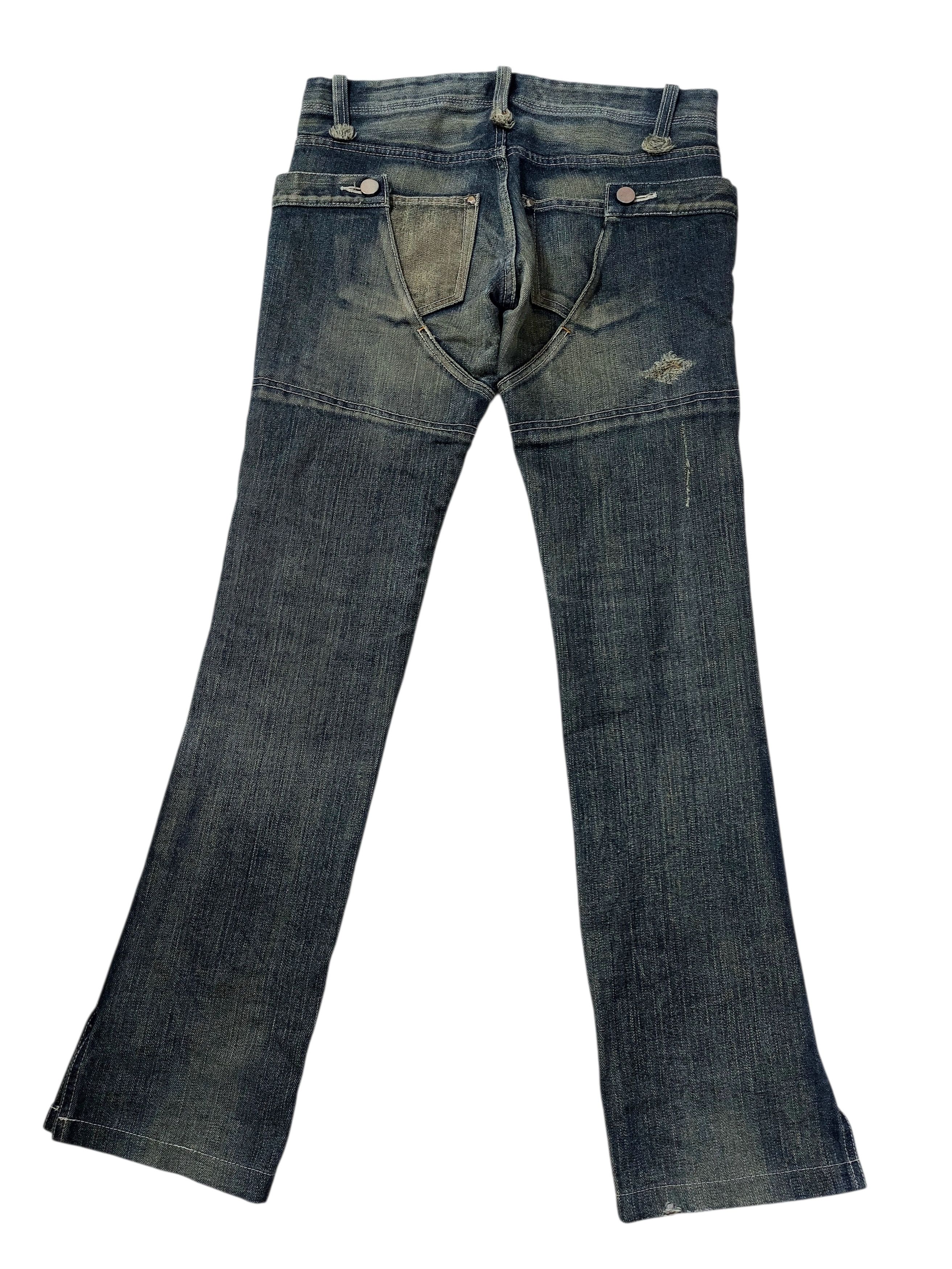 Vintage The Smork Indigo Outlaw Double Waist Jeans Size 31" - 10 Thumbnail