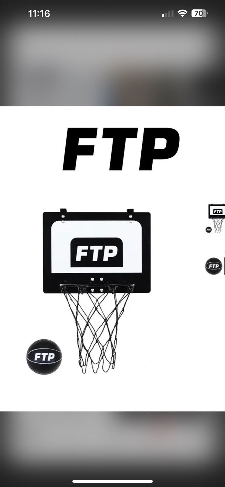 image of Fuck The Population Ftp Mini Basketball & Hoop/pump in Black, Men's