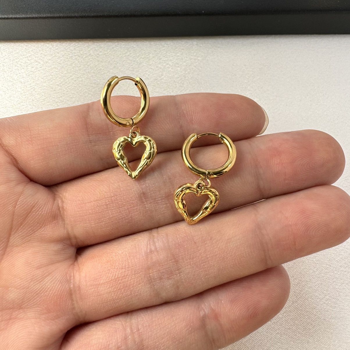 Other Love Heart Dangle Drop Earrings for Women Size ONE SIZE - 4 Thumbnail