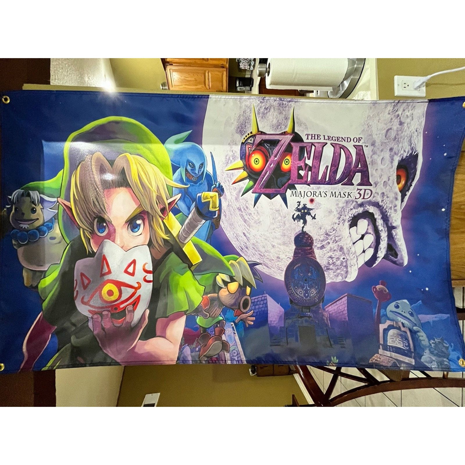 Nintendo Legend of Zelda Majora's Mask 3D 5' Boxart Flag Nintendo 3DS Size ONE SIZE - 1 Thumbnail