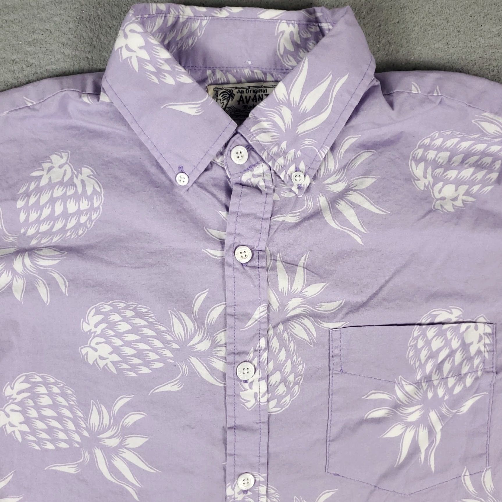 Vintage VINTAGE Avanti Shirt Mens Medium Purple Floral Button-Up Short Sleeve Collared Size US M / EU 48-50 / 2 - 2 Thumbnail
