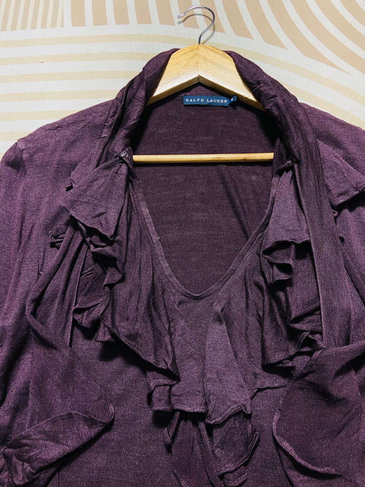 Ralph Lauren Vintage Ralph Lauren “Whimsigoth” Silk Ruffle Knit Cardigan Size S / US 4 / IT 40 - 7 Thumbnail