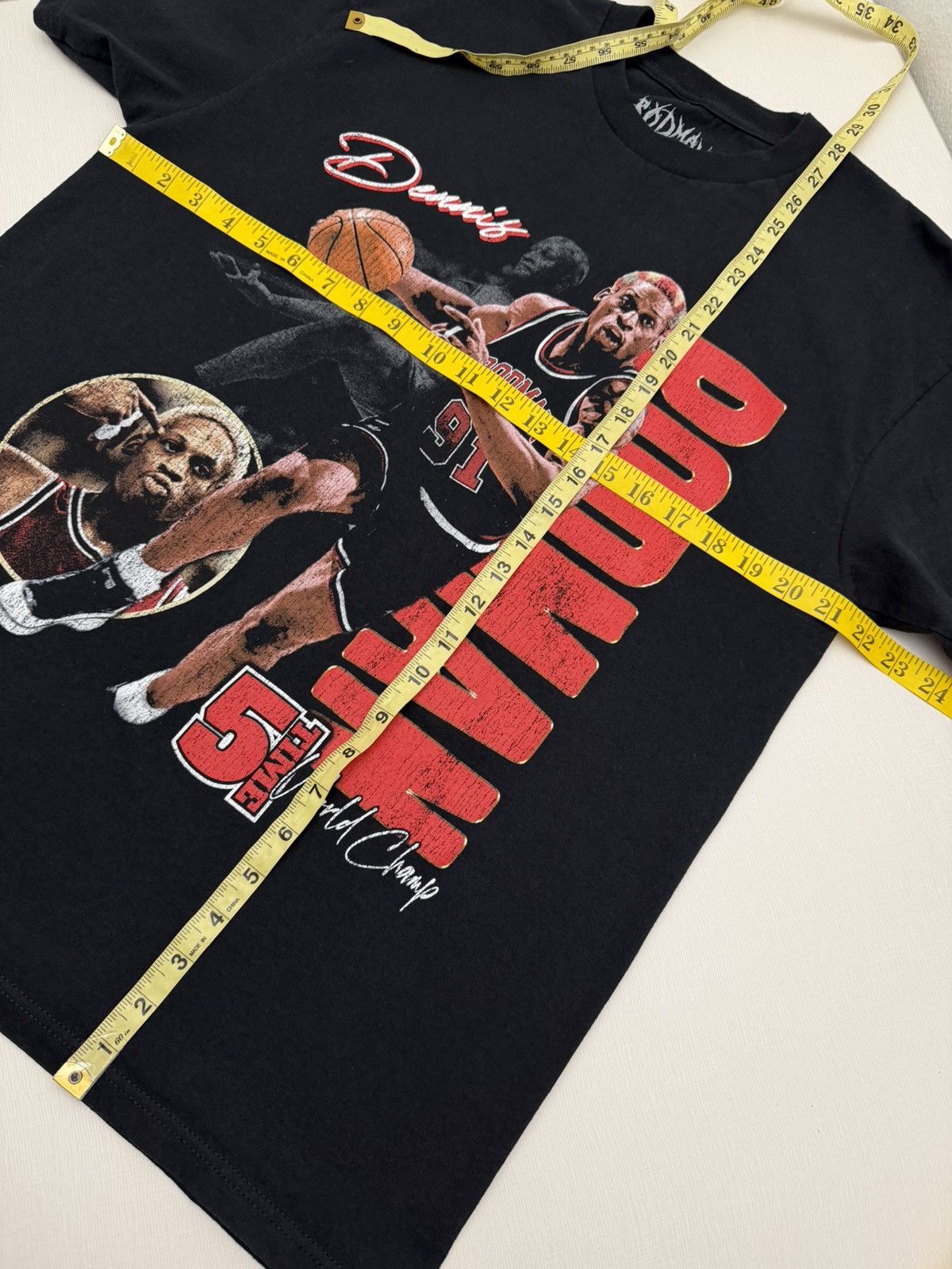NBA Dennis Rodman Chicago Bulls Rap Tee Vtg Graphic Print Large Size US L / EU 52-54 / 3 - 4 Thumbnail