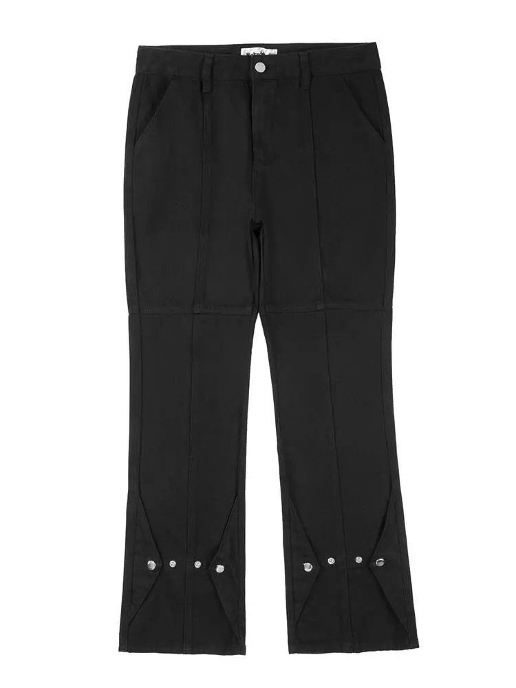 Japanese Brand × Jean Black Denim Stack Flared Jeans Size US 29 - 4 Thumbnail