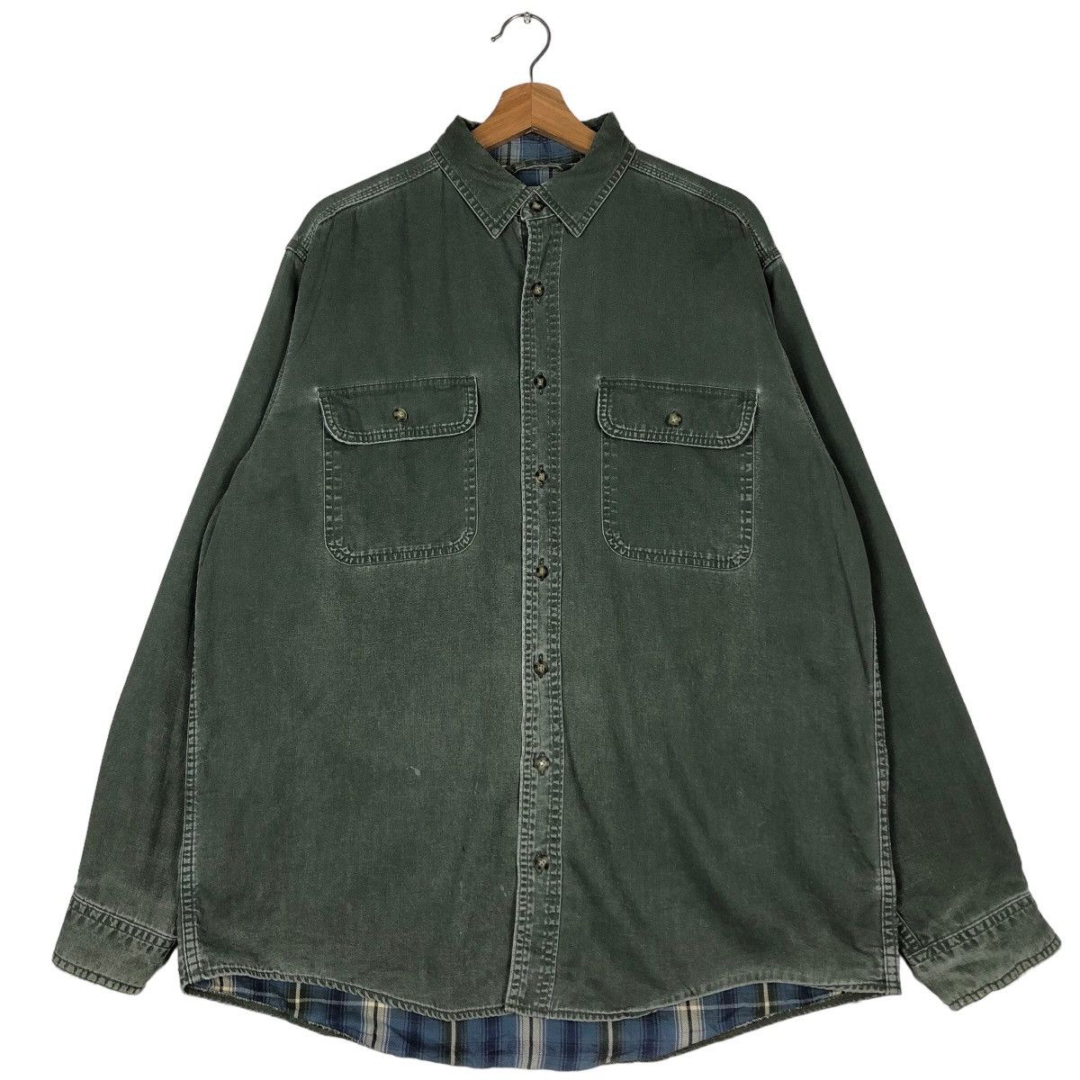 Japanese Brand 🔥Vintage Chore Jacket L.L.Bean Tartan Checked Lining Size US M / EU 48-50 / 2 - 1 Thumbnail