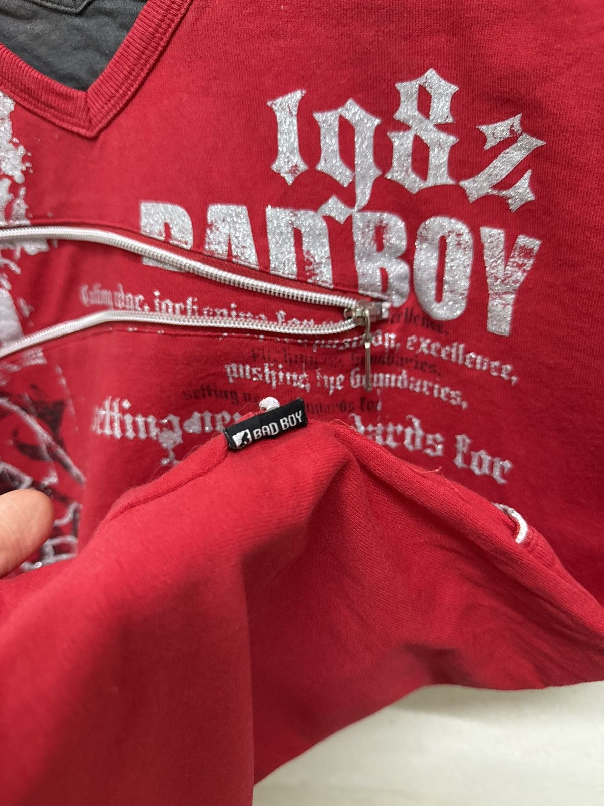 Japanese Brand 2000s Bad Boy Poems Asymmetrical Bondage Zipper grunge Tees Size US S / EU 44-46 / 1 - 8 Thumbnail