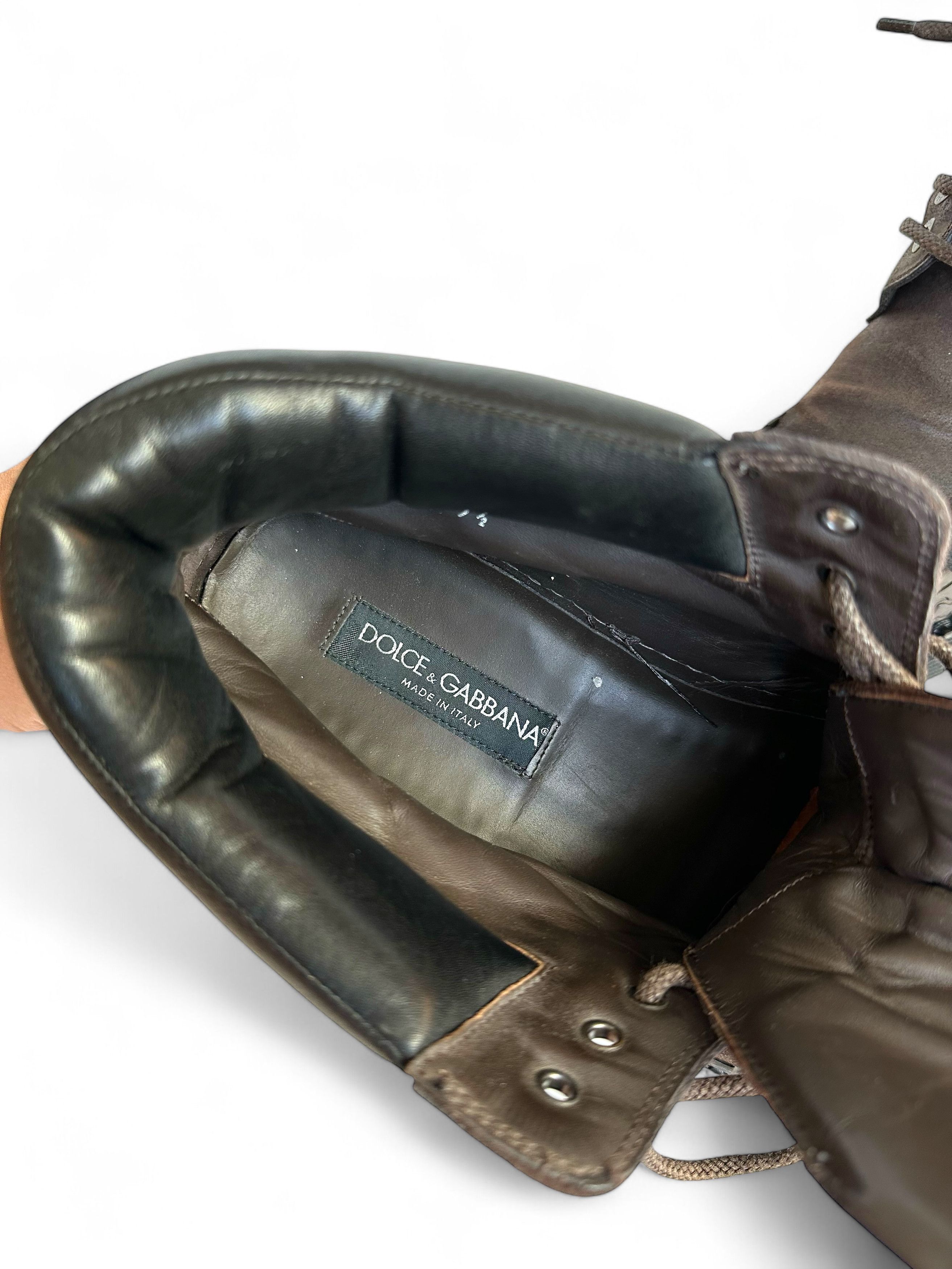Dolce & Gabbana Main Line Dolce & Gabbana Leather Lace Up Boots Size US 10.5 / EU 43-44 - 10 Thumbnail