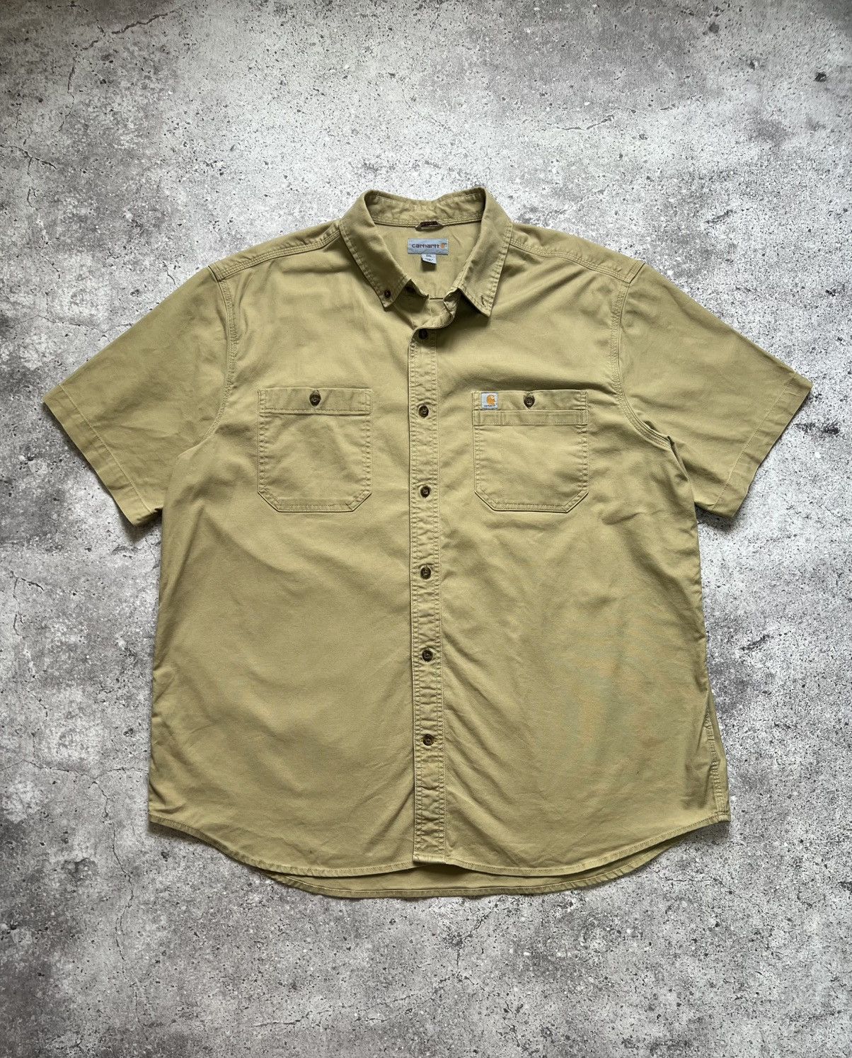 Carhartt × Vintage Vintage Carhartt Work Shirt Short Sleeve Beige Mens Size US XXL / EU 58 / 5 - 1 Thumbnail