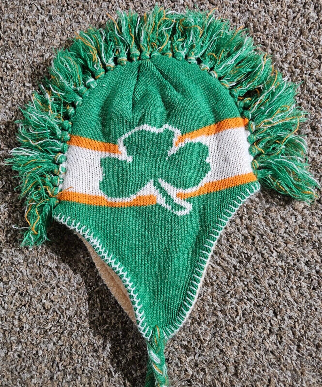 Designer ss-mohkn irish Clover tassle Mohawk beanie Size ONE SIZE - 2 Thumbnail