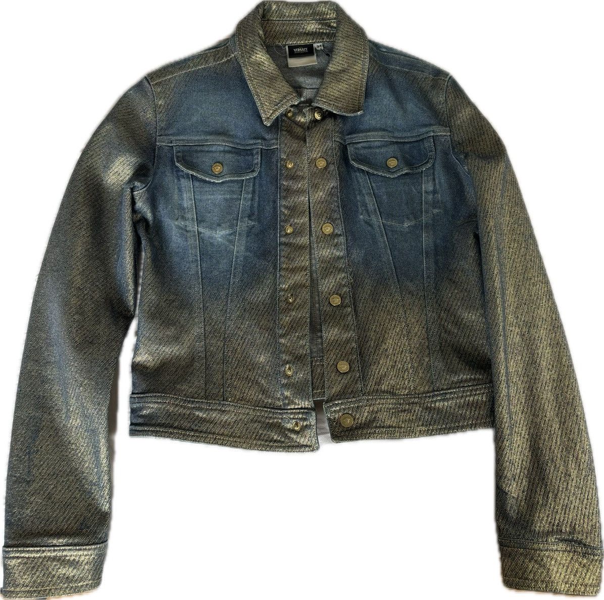 Versace Jeans Couture Denim golden reflective jacket Size M / US 6-8 / IT 42-44 - 1 Thumbnail