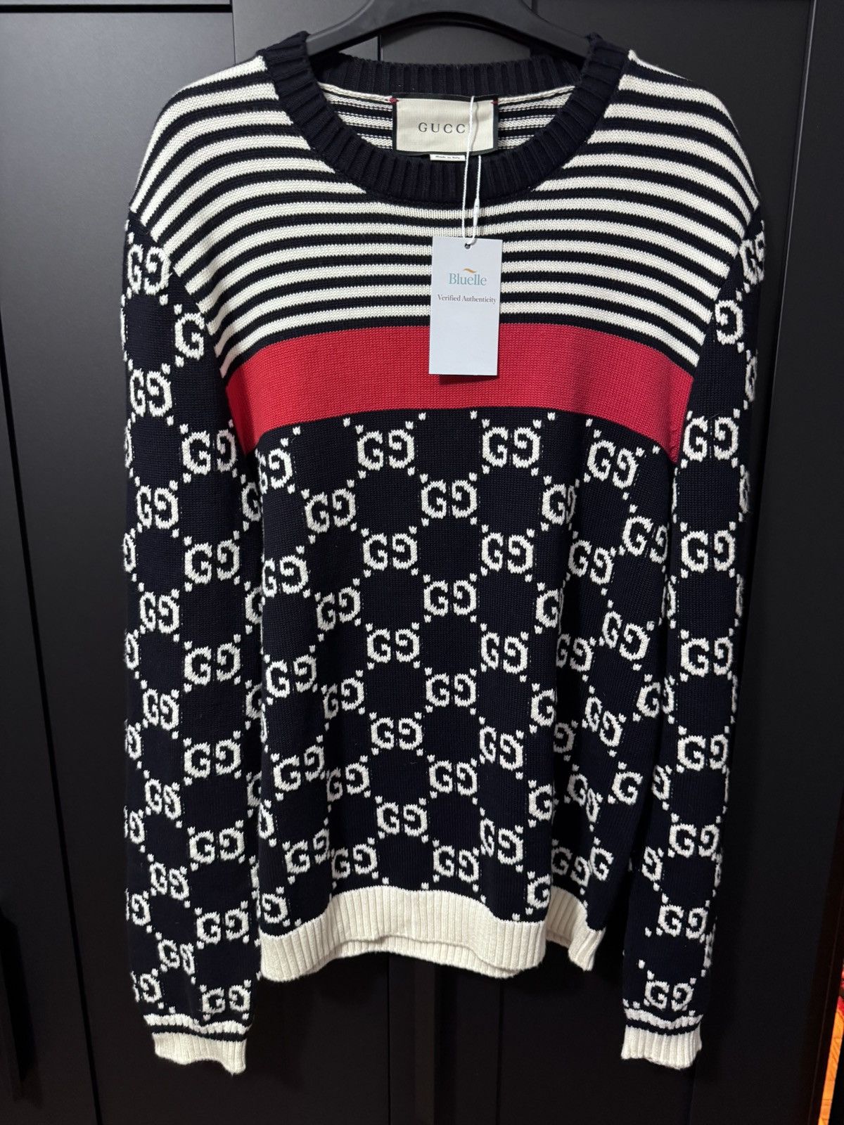 Gucci Gucci GG Monogram Knit Sweater—- BLUELLE🌊 Size US M / EU 48-50 / 2 - 1 Thumbnail