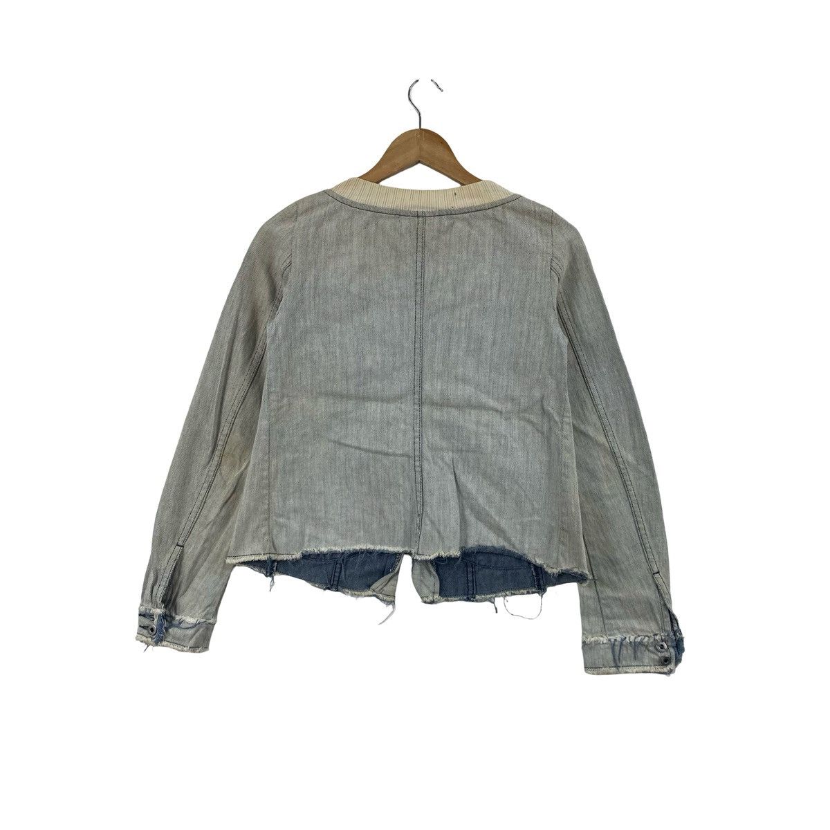 Diesel DIESEL Cropped Denim Jacket Zip Front Ribbed Collar Size XS / US 0-2 / IT 36-38 - 8 Thumbnail