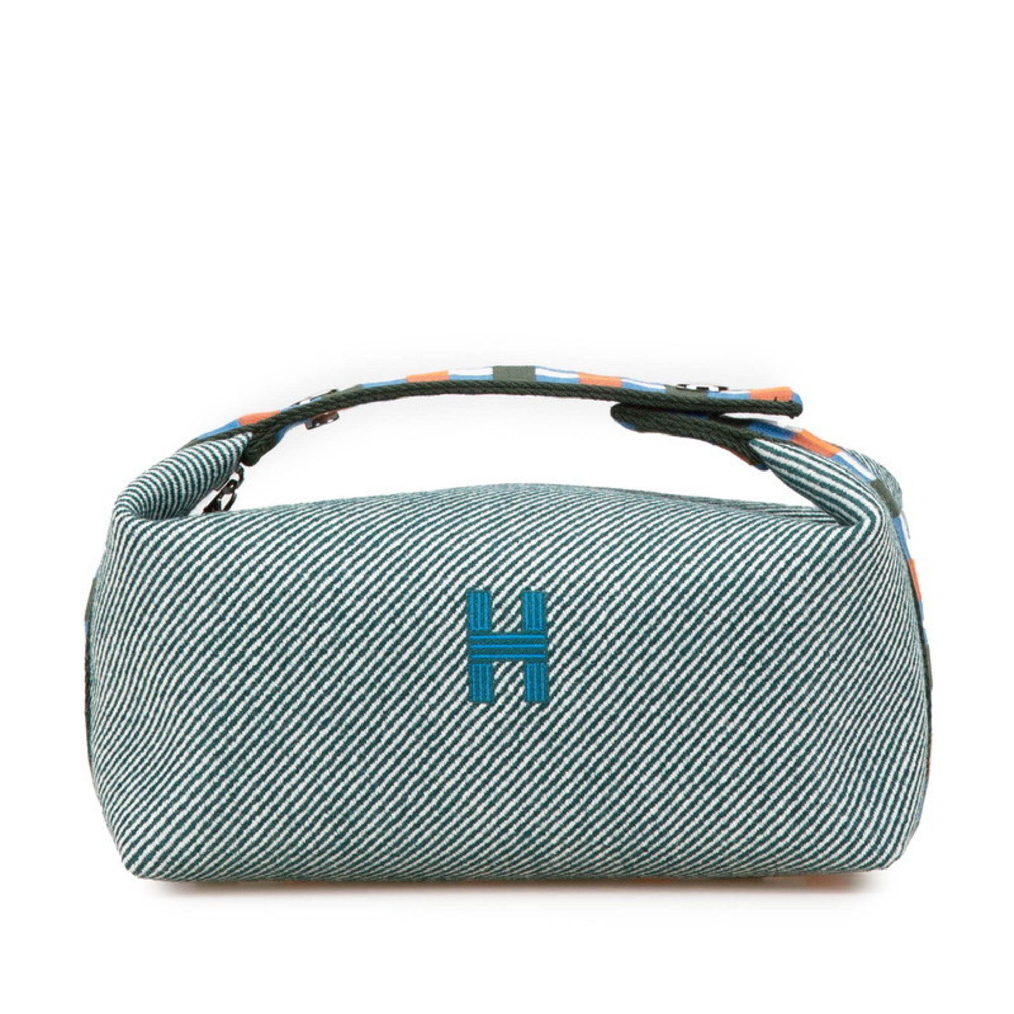 Hermes Hermès Brid A Black PM Handbag in Green Blue and Orange Canvas for Women