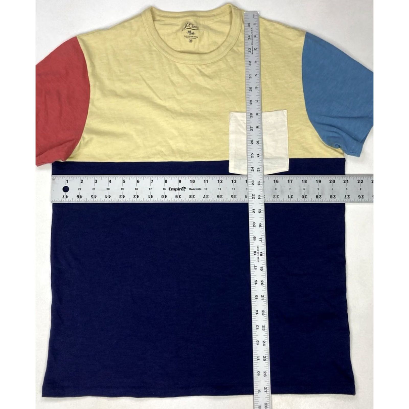 J.Crew J.CREW T-Shirt Shirt Crew Neck Multicolor Colorblock Pocket Men Medium Slub Cotton Short Sleeve AX586 Size US M / EU 48-50 / 2 - 6 Thumbnail