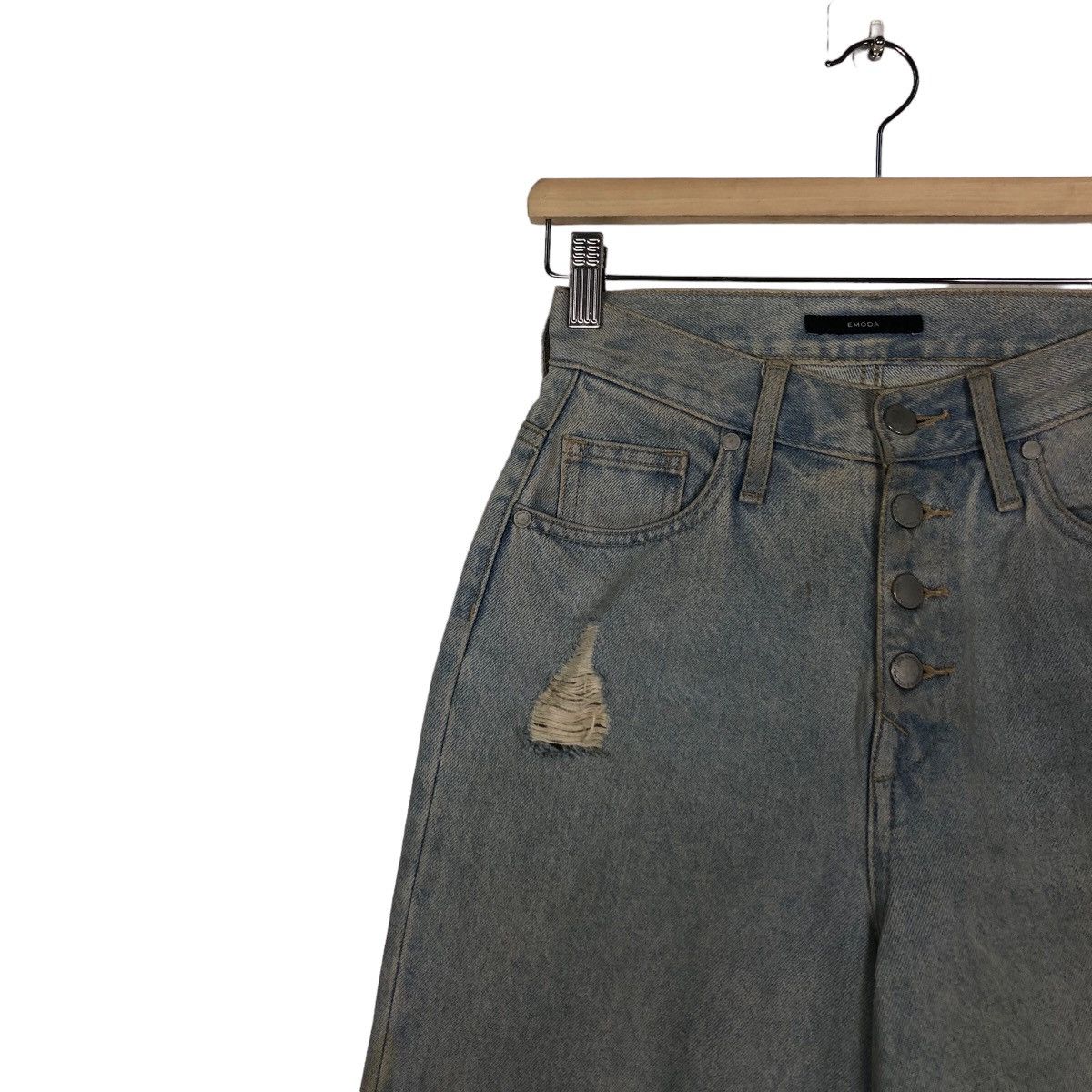 Japanese Brand DISTRESSED DENIM JEANS PUNK DESIGN EMODA JAPAN ISSEY MIYAKE Size US 26 / EU 42 - 7 Thumbnail