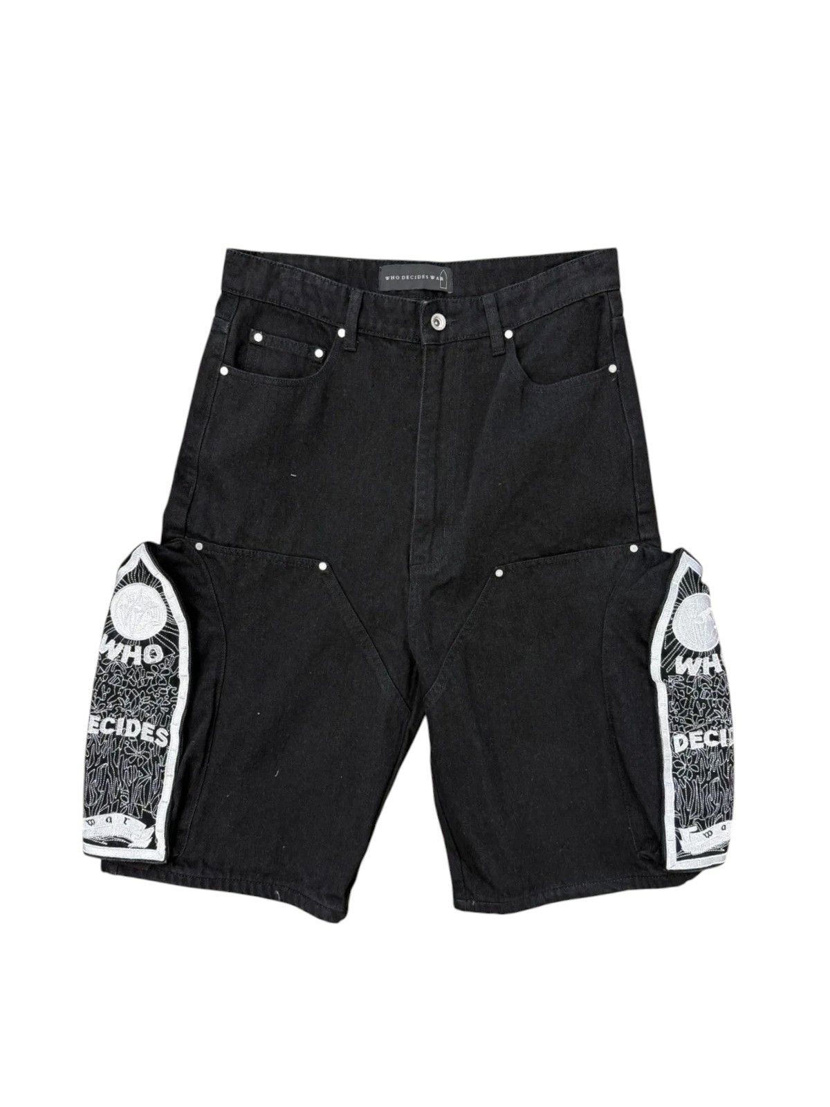 Who Decides War WDW 'Side Embroidery' Coal Jean Shorts Size US 28 / EU 44 - 1 Preview