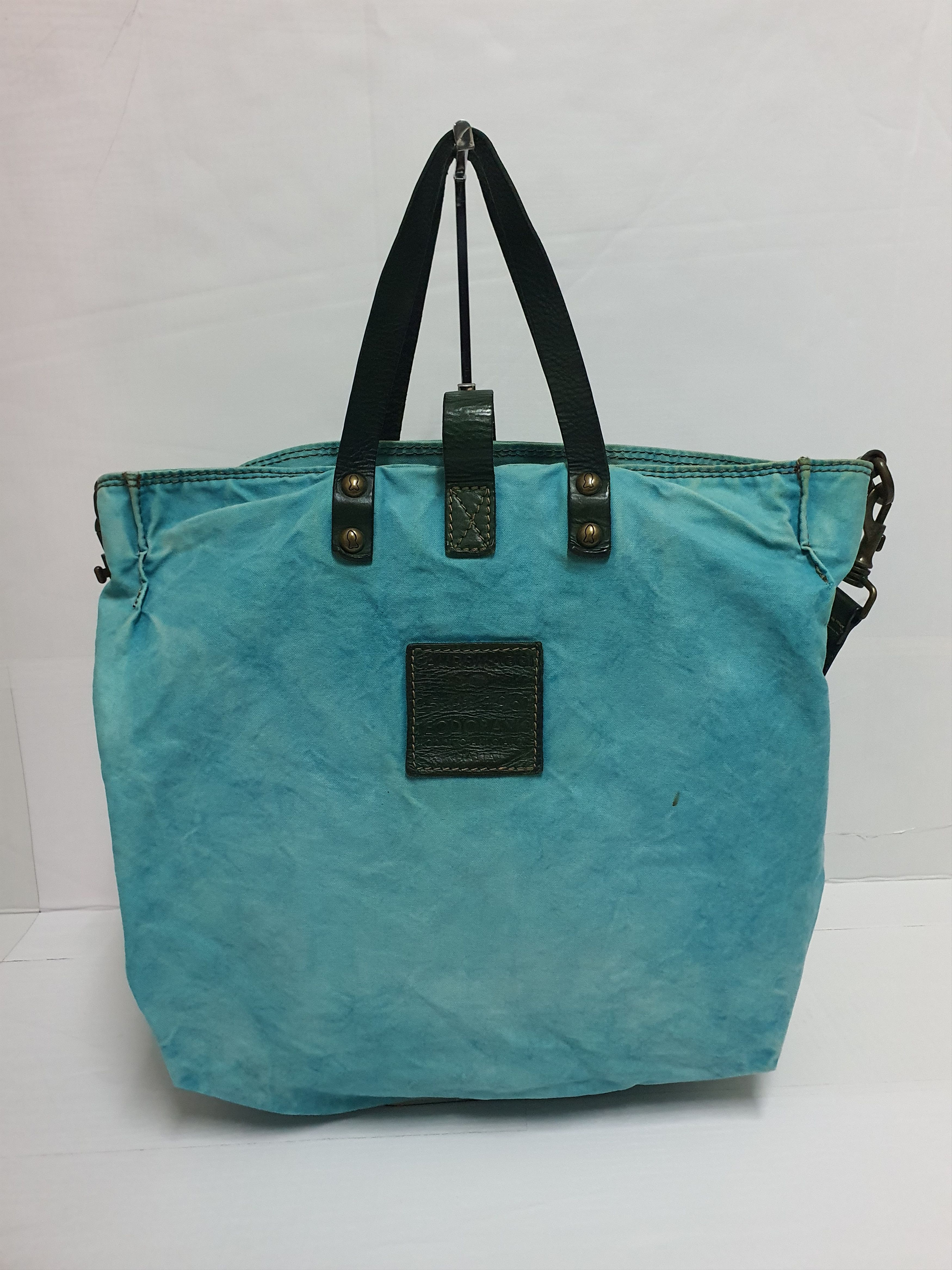 Other CAMPOMAGGI Ocean Blue Canvas Leather Bag ITALY Size ONE SIZE - 6 Thumbnail