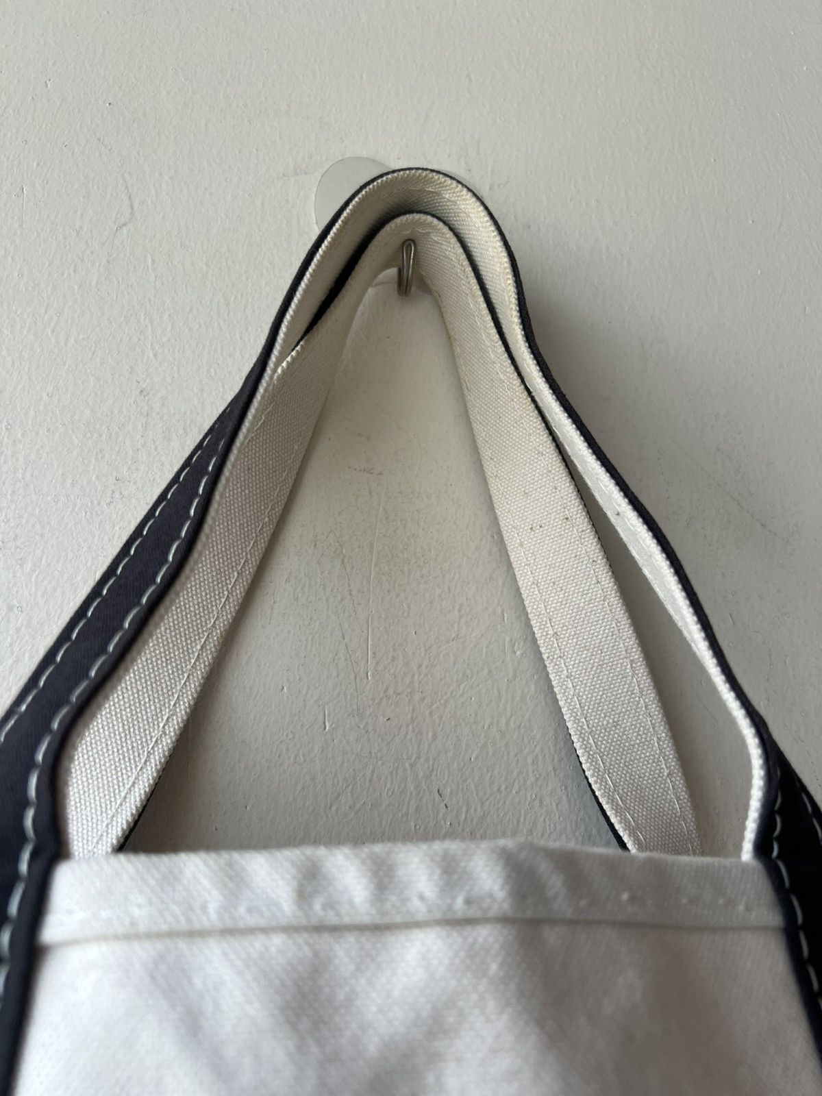 L.L. Bean 80s L.L. Bean Cotton Canvas White Black Big Tote Bag Size ONE SIZE - 24 Thumbnail