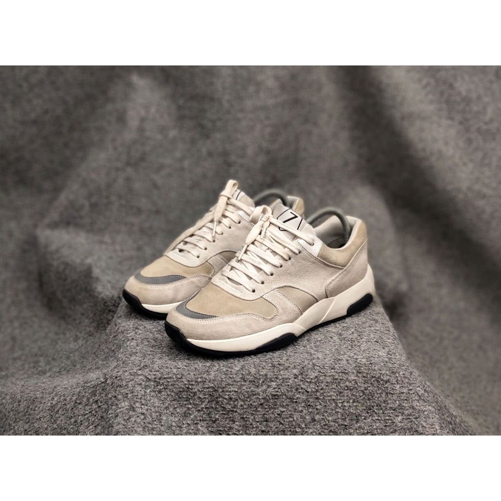Ermenegildo Zegna Z Zegna Design Suede Leather Beige low top Lace Up Sneakers Men US 9.5 Leather Lining Casual Designer Style Thanksgiving? Size US M / EU 48-50 / 2 - 6 Thumbnail