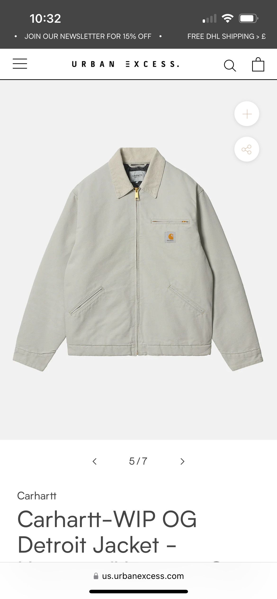 Carhartt Wip Detroit Carhartt Wip OG Jacket in Hammer Gray