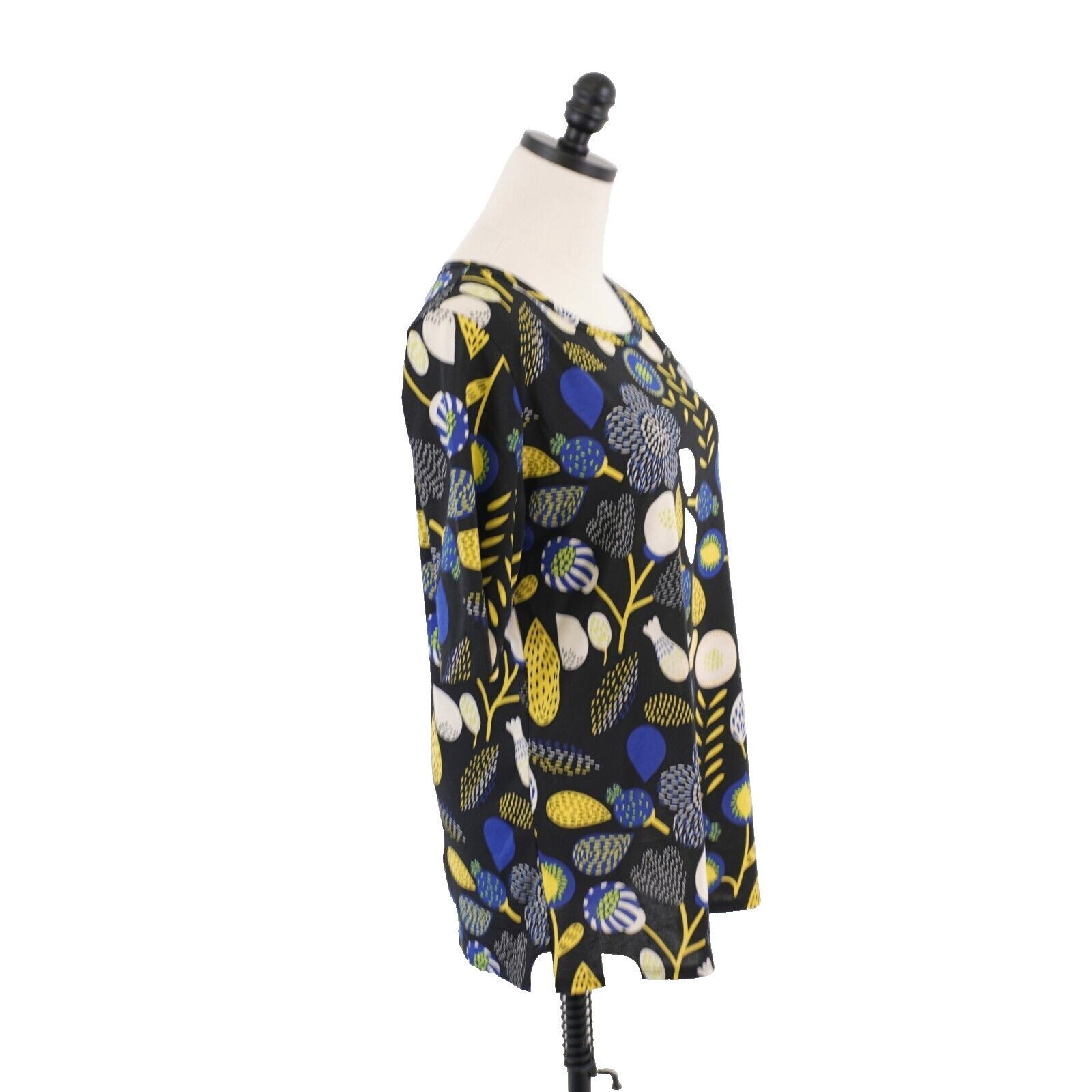Designer NEW LuLaRoe Gigi XL Black Yellow Blue Floral Blouse Top Shor Size XL / US 12-14 / IT 48-50 - 7 Thumbnail