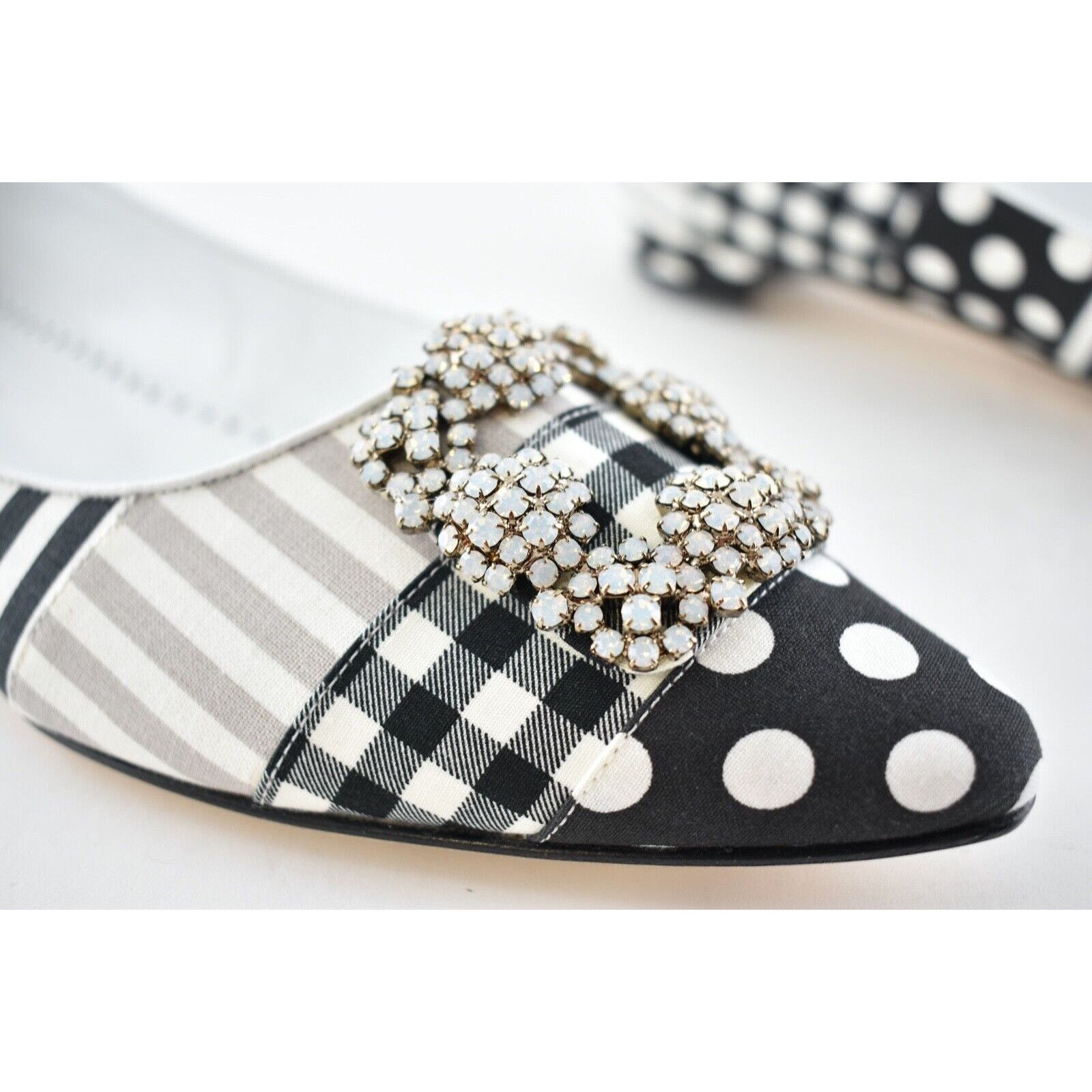 Manolo Blahnik Hangisi Flat Patches Jewel Buckle Classic Ballet 41.5 Size US 11.5 / IT 41.5 - 6 Thumbnail