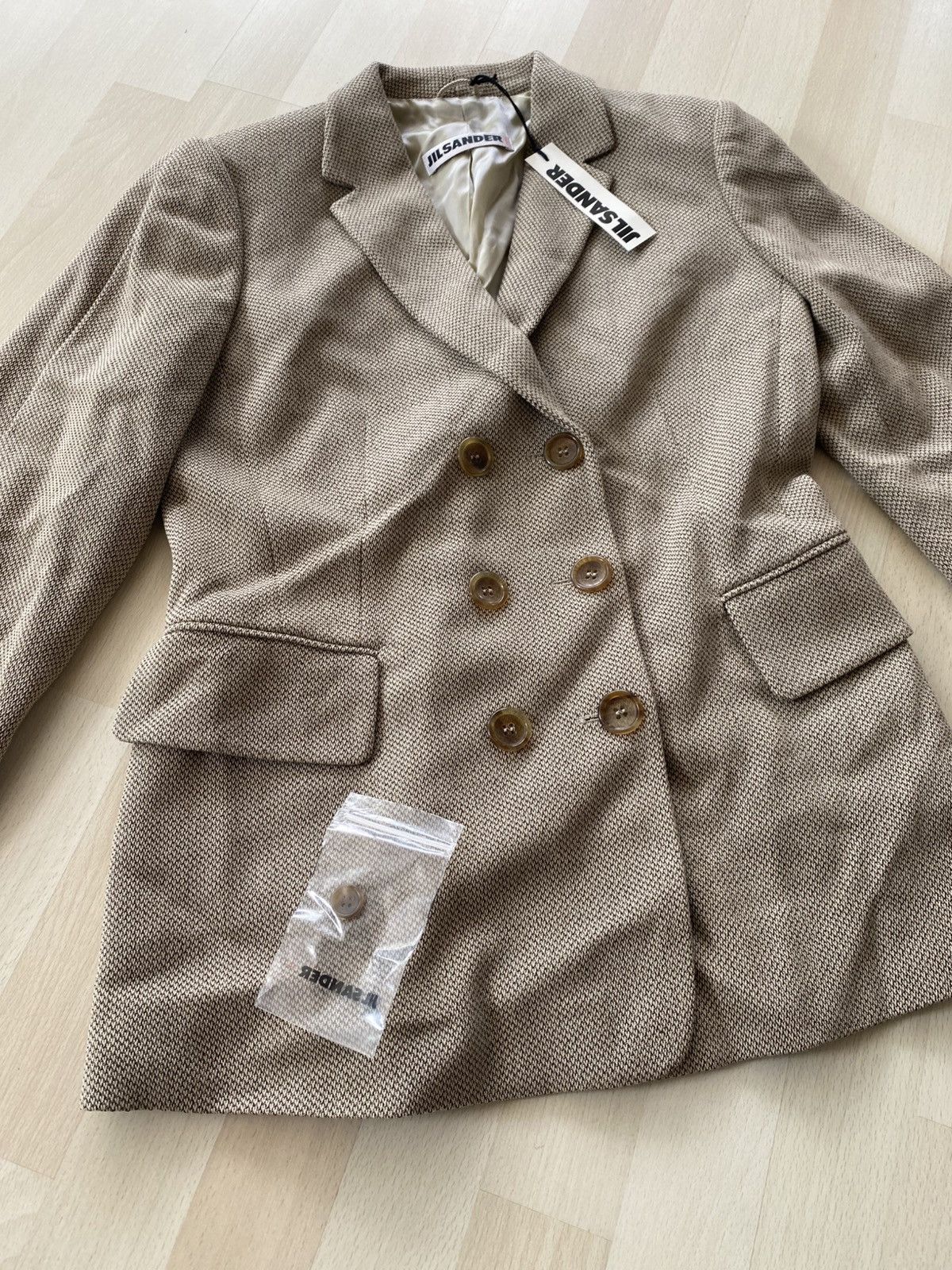 Jil Sander Vintage 90s Tweed Jil Sander Blazer Size XS / US 0-2 / IT 36-38 - 3 Thumbnail