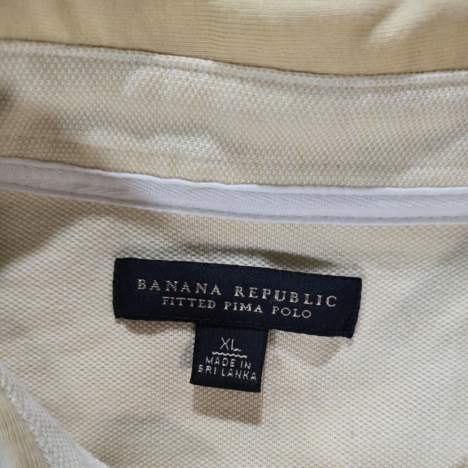 Banana Republic Banana Republic Yellow Fitted Pima Polo Size XL Size US XL / EU 56 / 4 - 4 Thumbnail