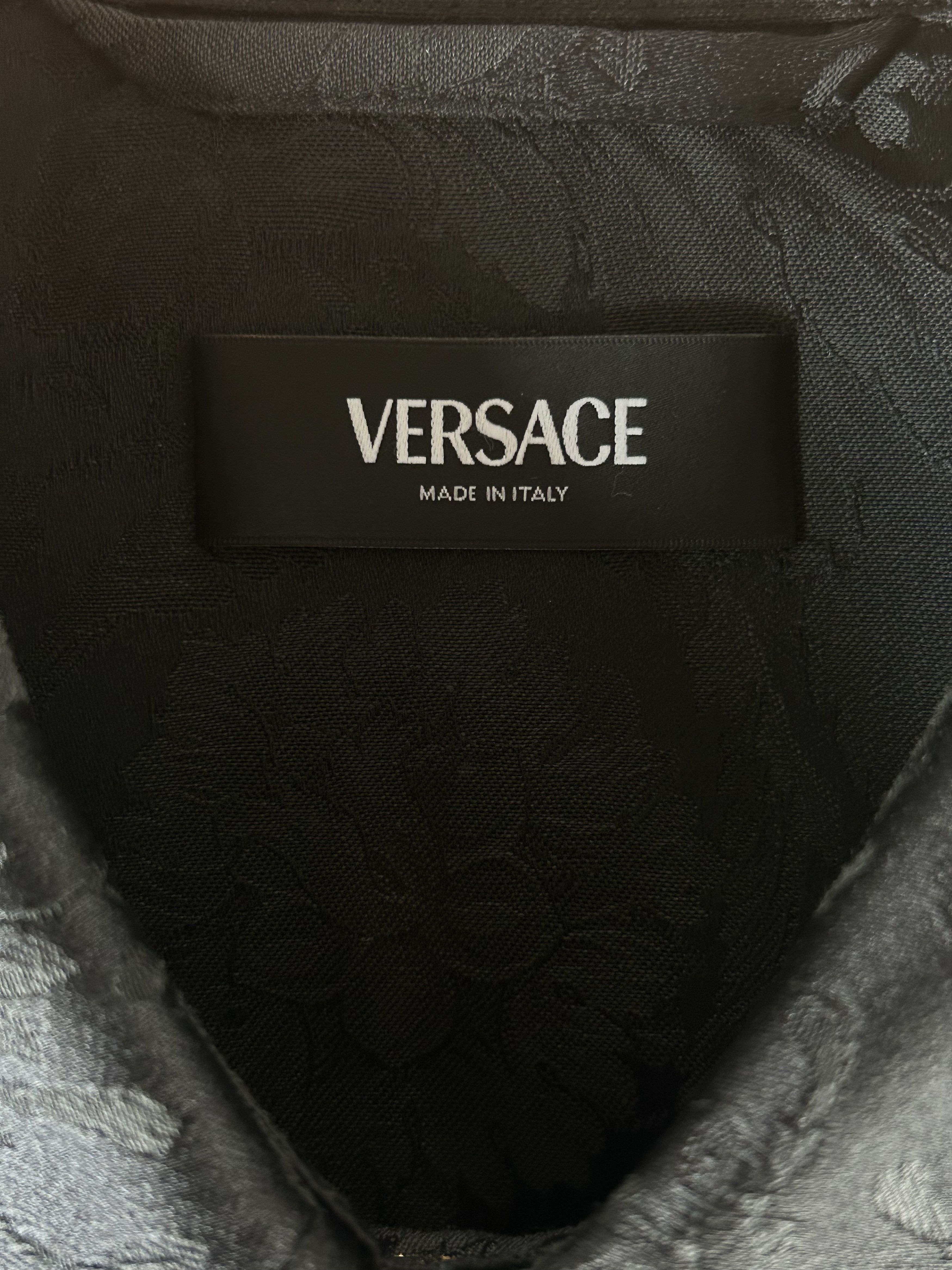 Versace Versace Black Barocco Jacquard Overshirt Size US XXL / EU 58 / 5 - 3 Thumbnail
