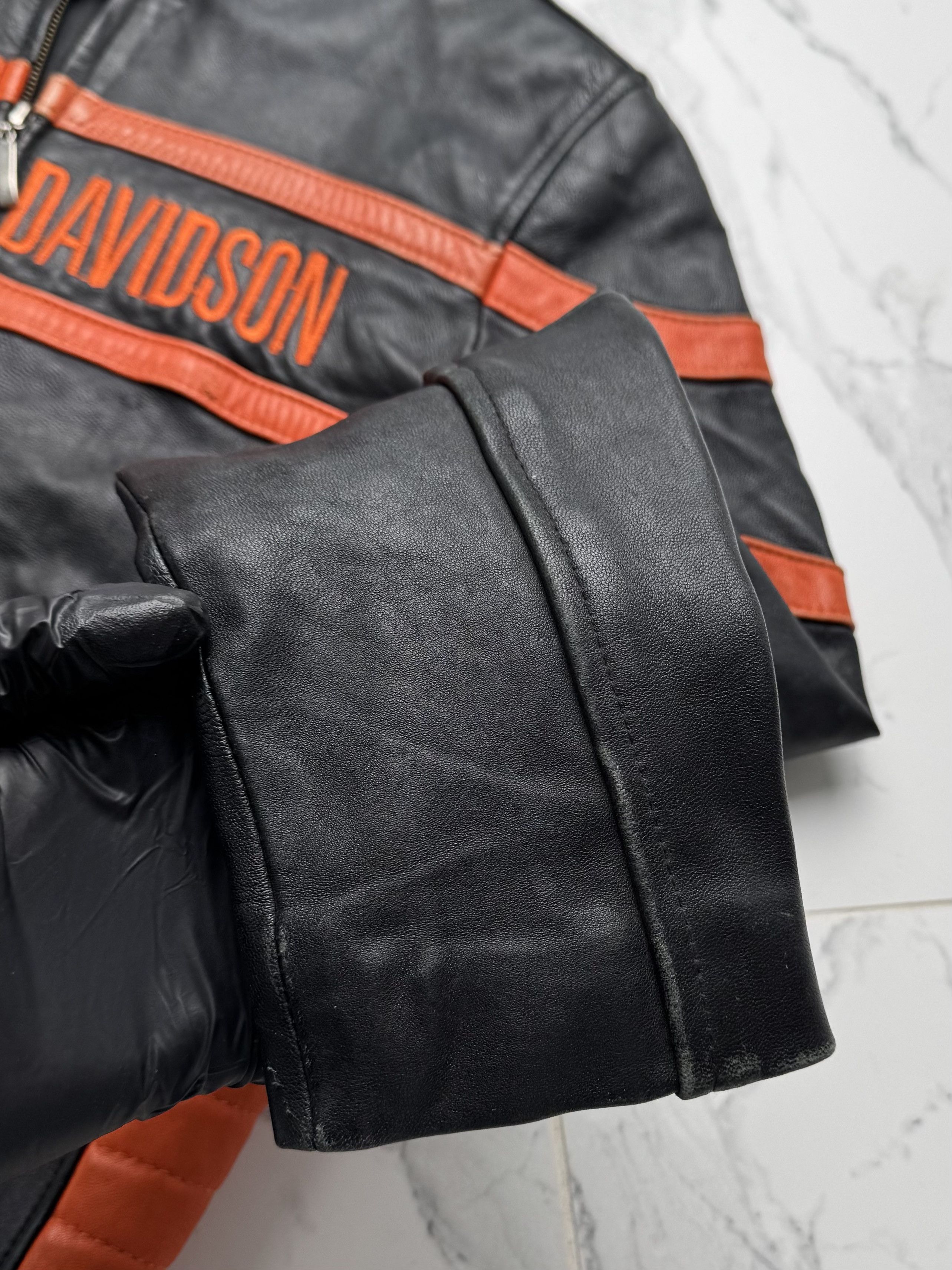 Vintage Y2K Leather Jacket Womens Orange Biker Zip Up Moto Style Size M / US 6-8 / IT 42-44 - 7 Thumbnail