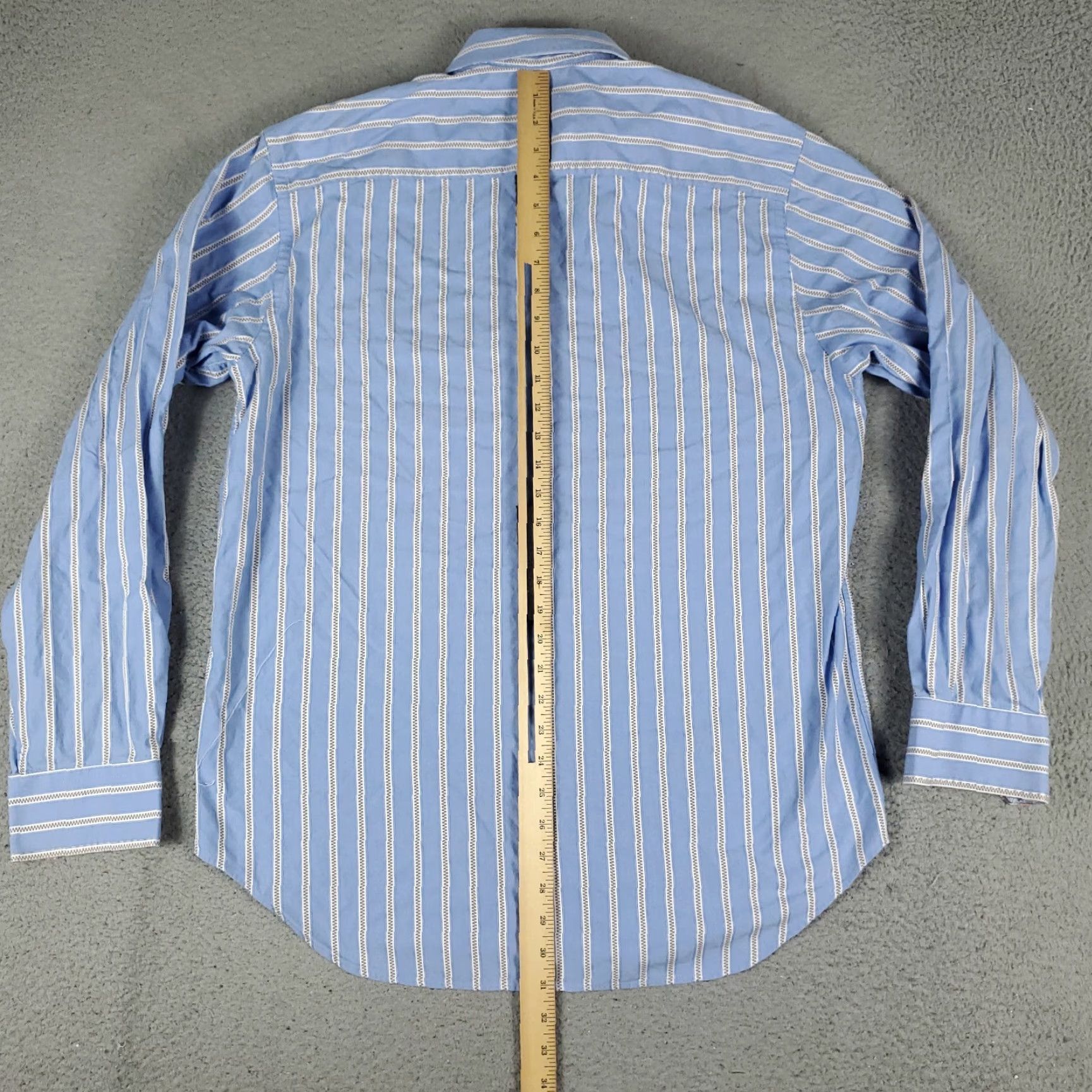 BUGATCHI Bugatchi Uomo Shirt Mens Large Blue Striped Button-Up Long Sleeve Cotton Woven Dress Shirt Mens Size US L / EU 52-54 / 3 - 6 Thumbnail