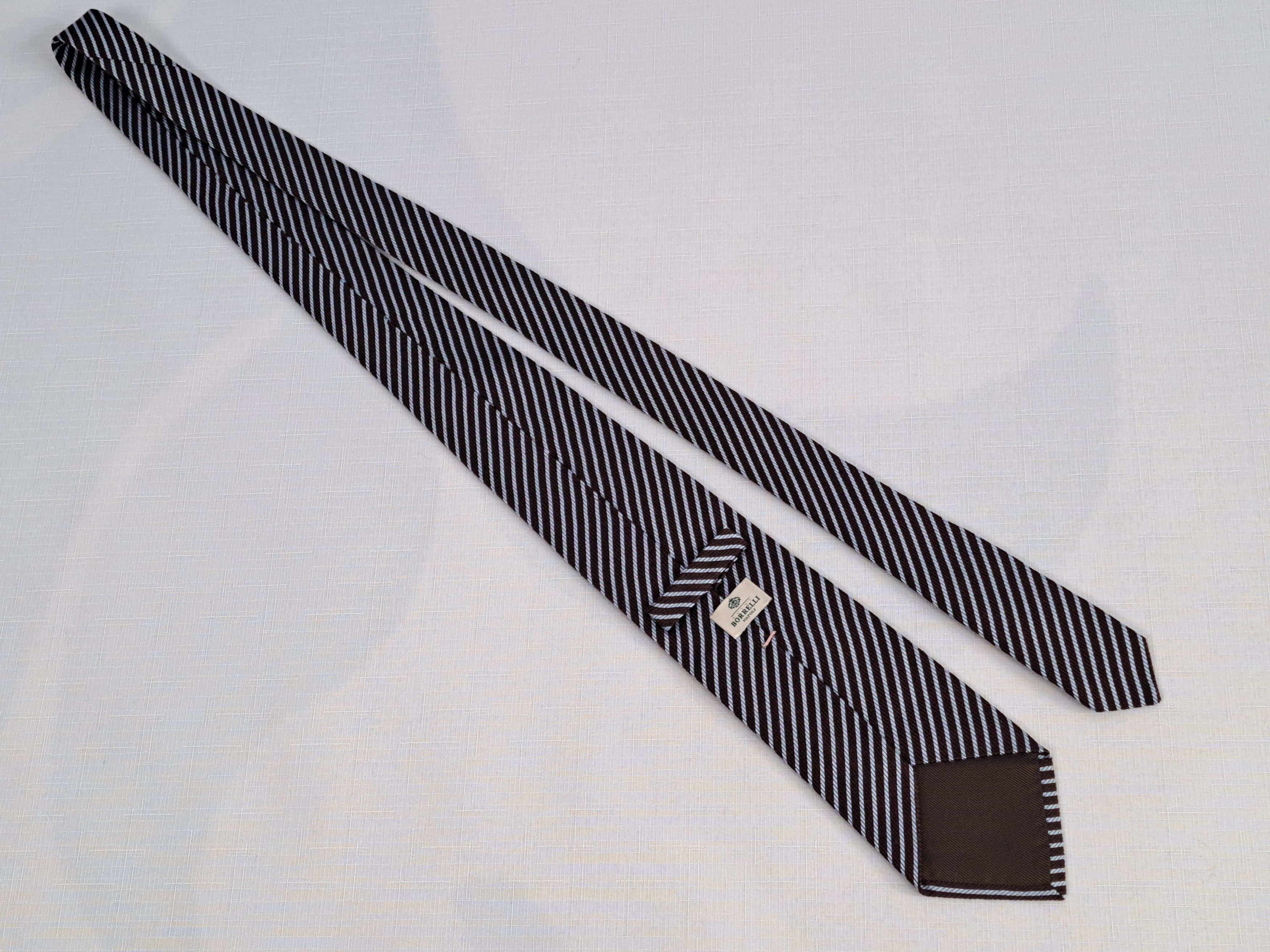 Luigi Borrelli Luigi Borelli Napoli silk/cashmere striped tie. Size ONE SIZE - 5 Thumbnail
