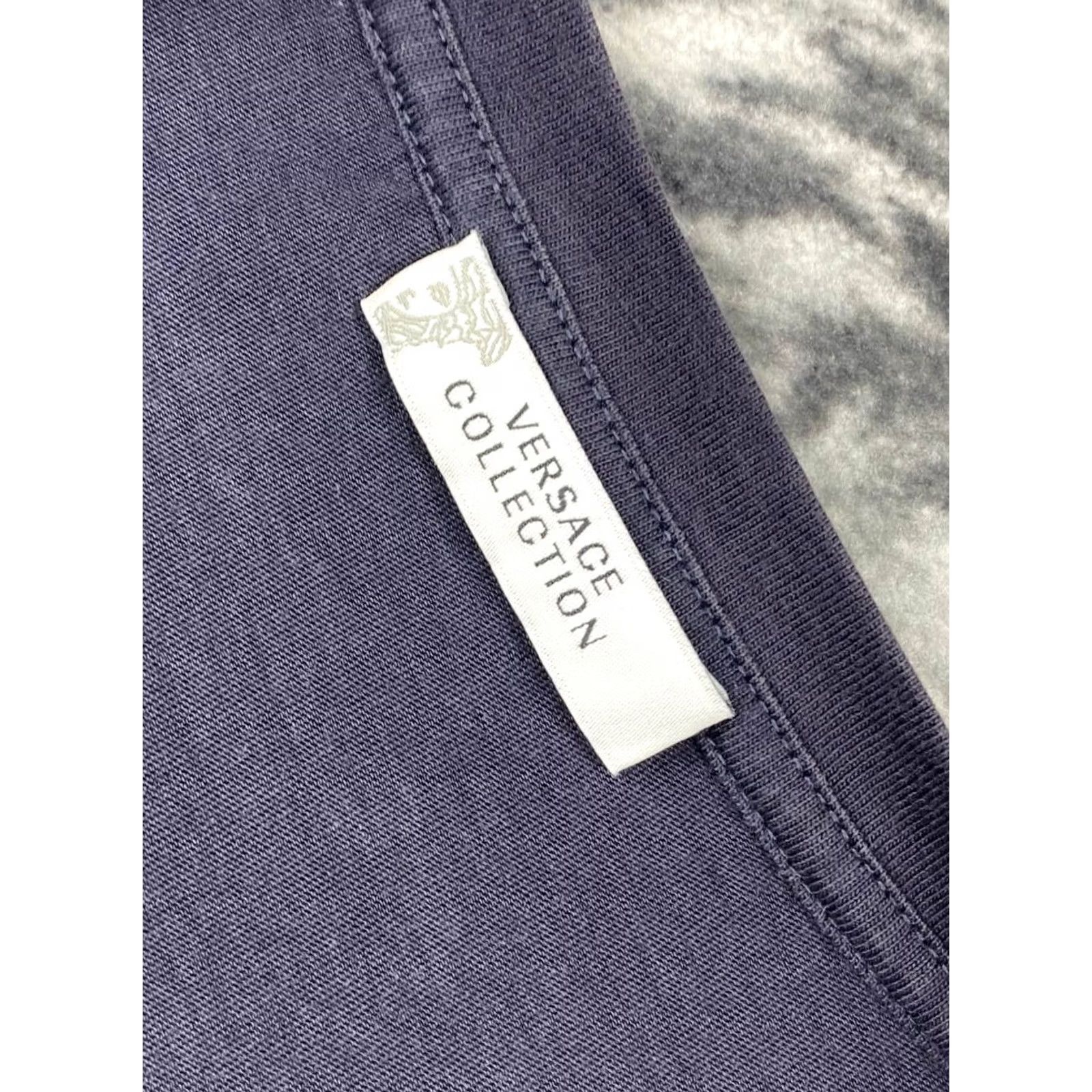 Vintage Versace Collection T-Shirt Men L Blue Logo Crew Neck Short Sleeve Shirt Designer All Seasons 55.5 Chest 72.5 Length 46.5 Shoulders Italy Cotton Size US L / EU 52-54 / 3 - 5 Thumbnail