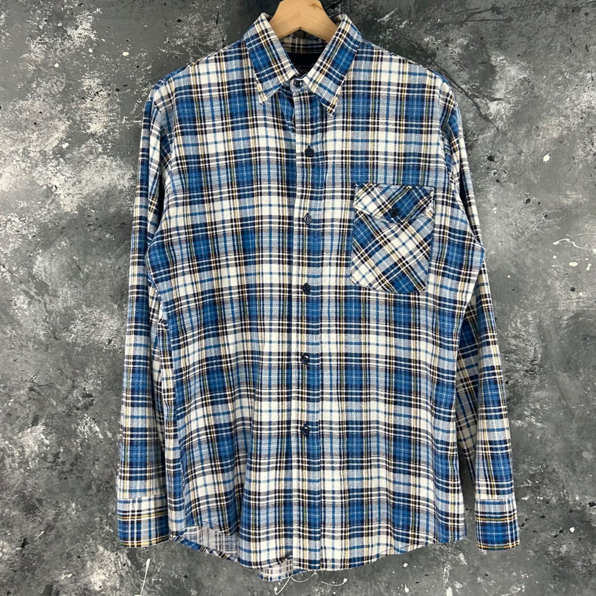 Sears × Vintage Vintage 80’s Sears plaid oversized grunge Button shirt Size US M / EU 48-50 / 2 - 1 Thumbnail
