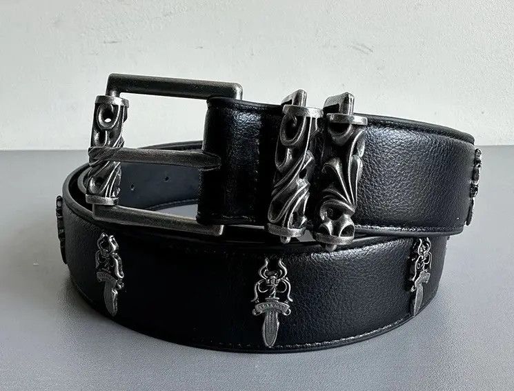 Japanese Brand × Vintage Retro punk rock y2k genuine leather belt Size ONE SIZE - 1 Thumbnail